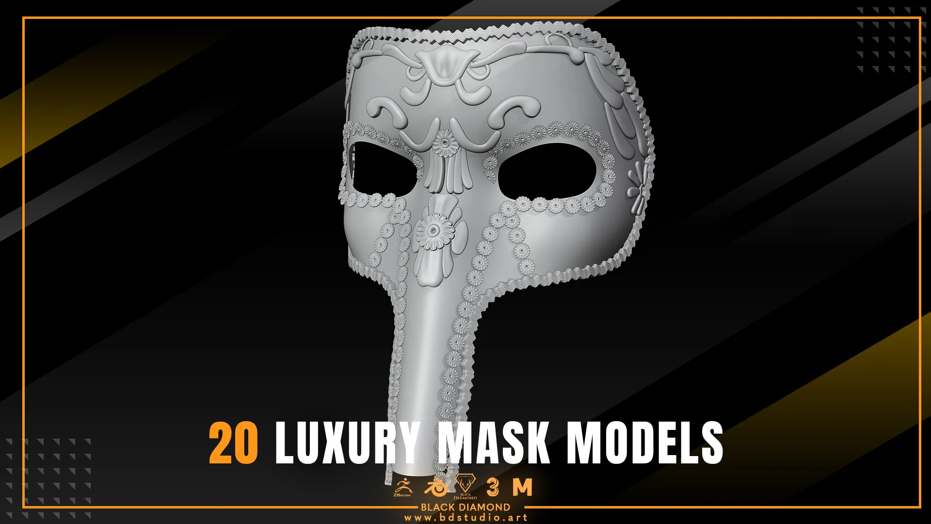 20 Luxury Mask Models ( for all 3d software )