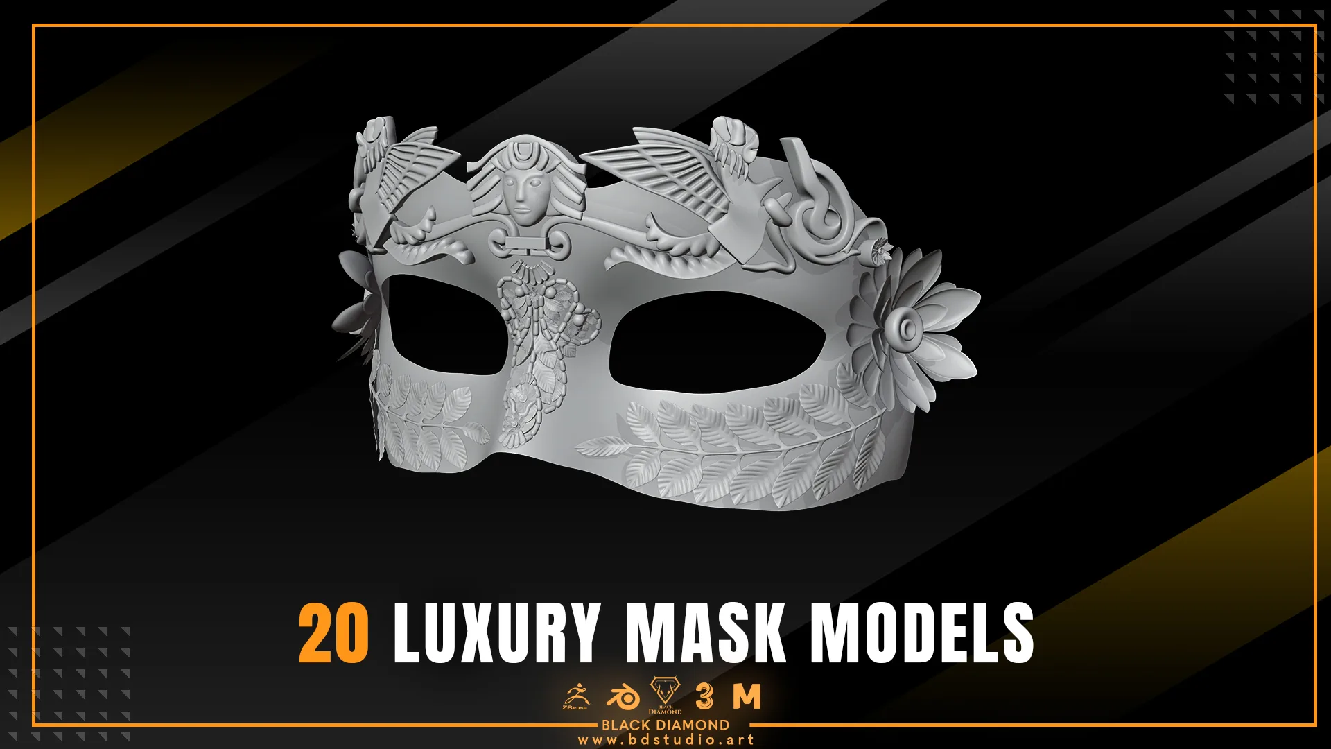 20 Luxury Mask Models ( for all 3d software )