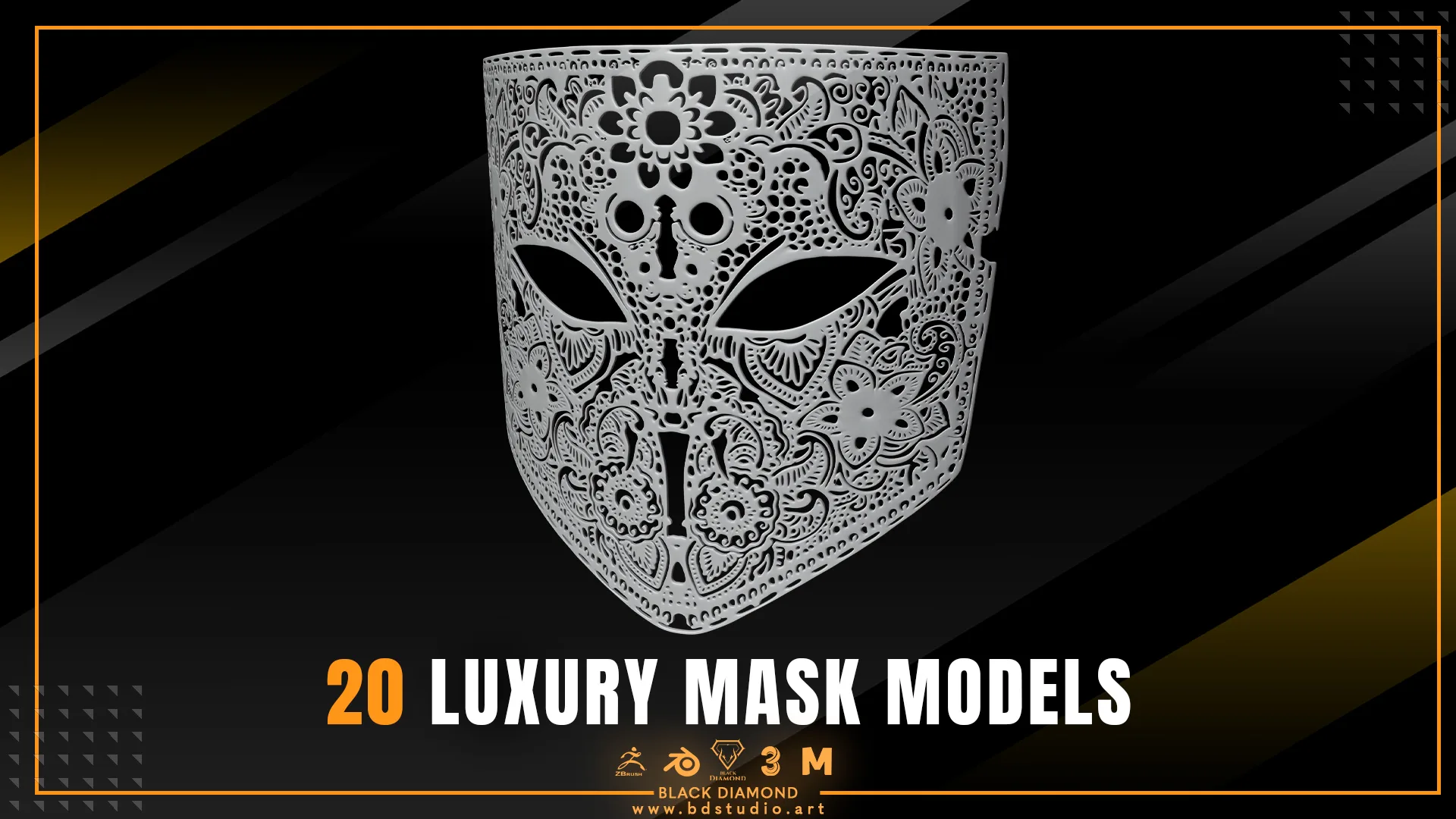 20 Luxury Mask Models ( for all 3d software )