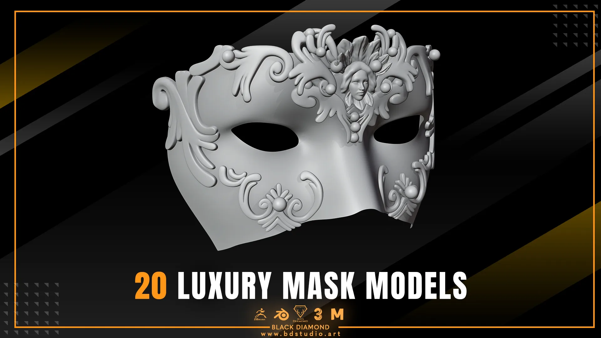 20 Luxury Mask Models ( for all 3d software )