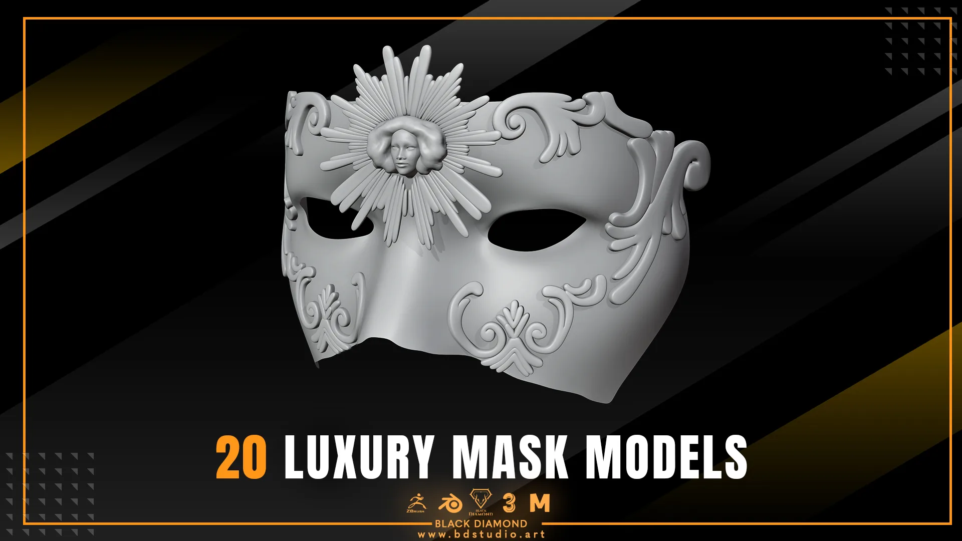 20 Luxury Mask Models ( for all 3d software )