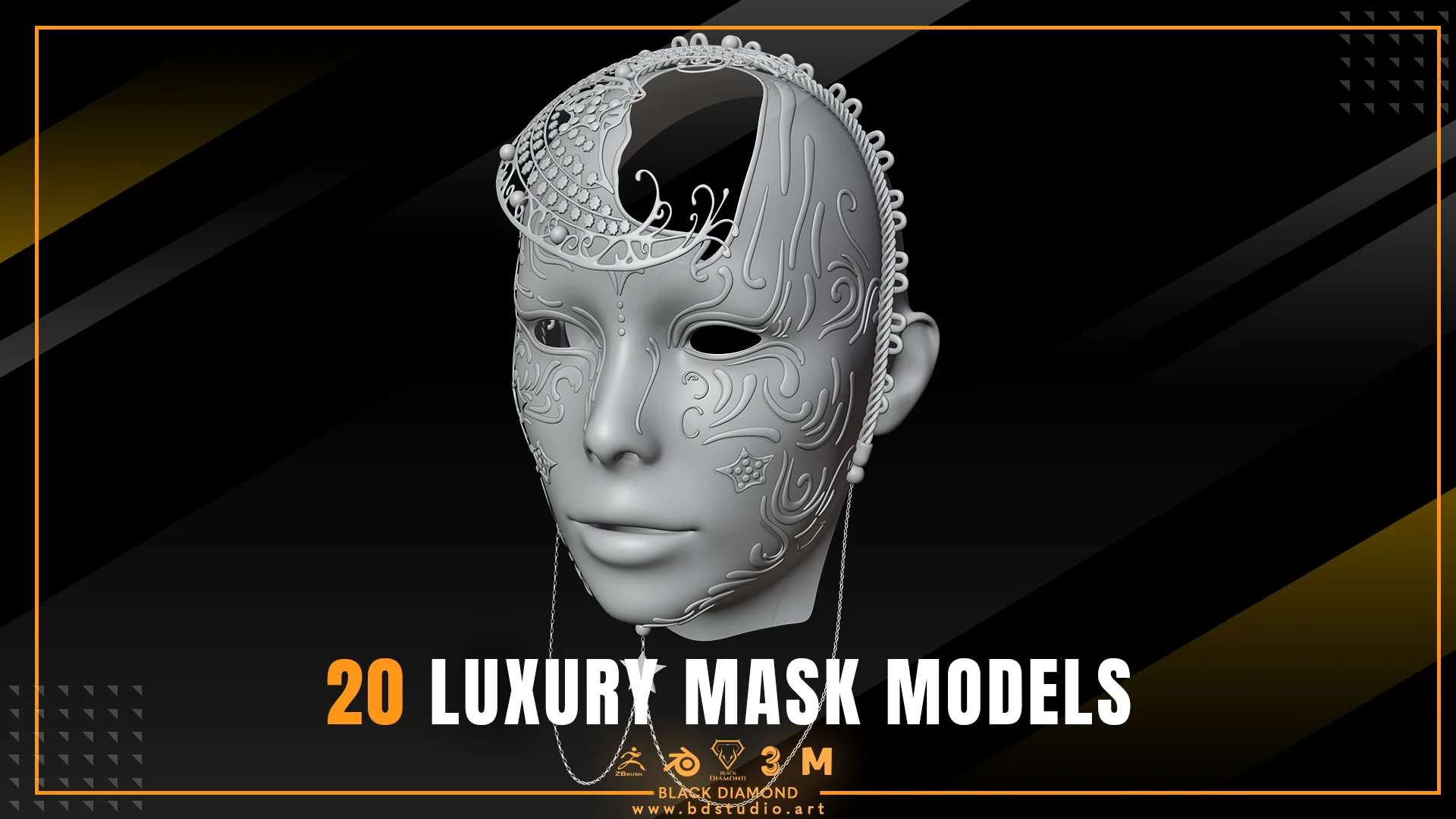 20 Luxury Mask Models ( for all 3d software )