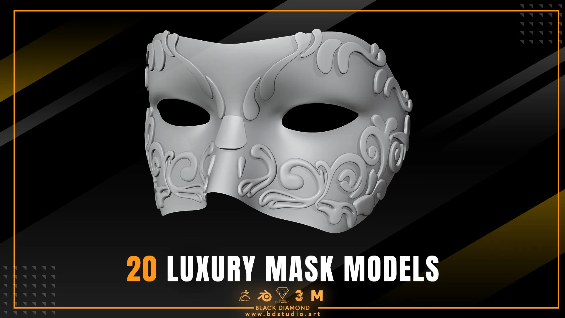 20 Luxury Mask Models ( for all 3d software )