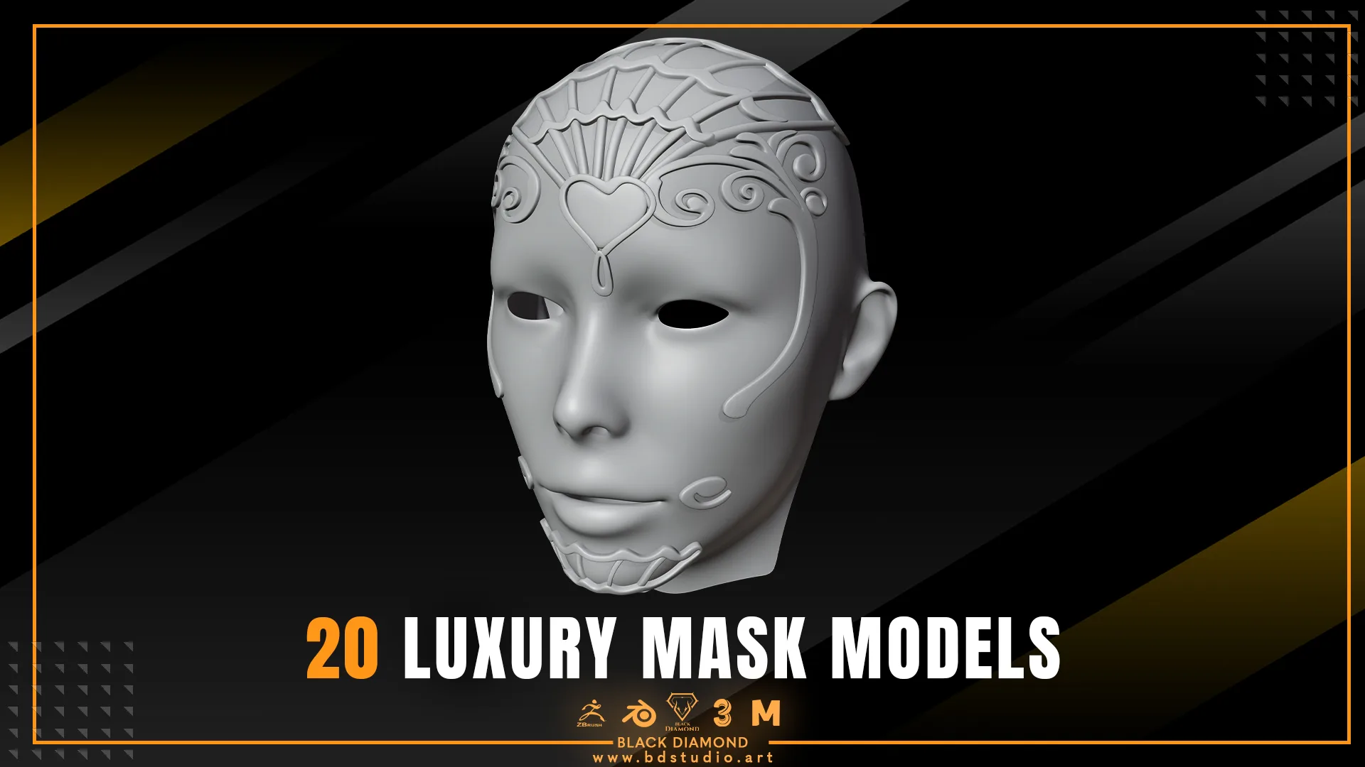 20 Luxury Mask Models ( for all 3d software )