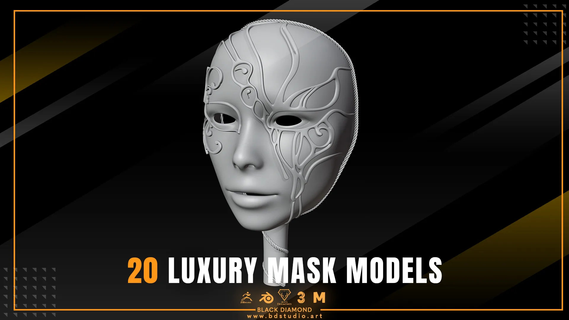 20 Luxury Mask Models ( for all 3d software )