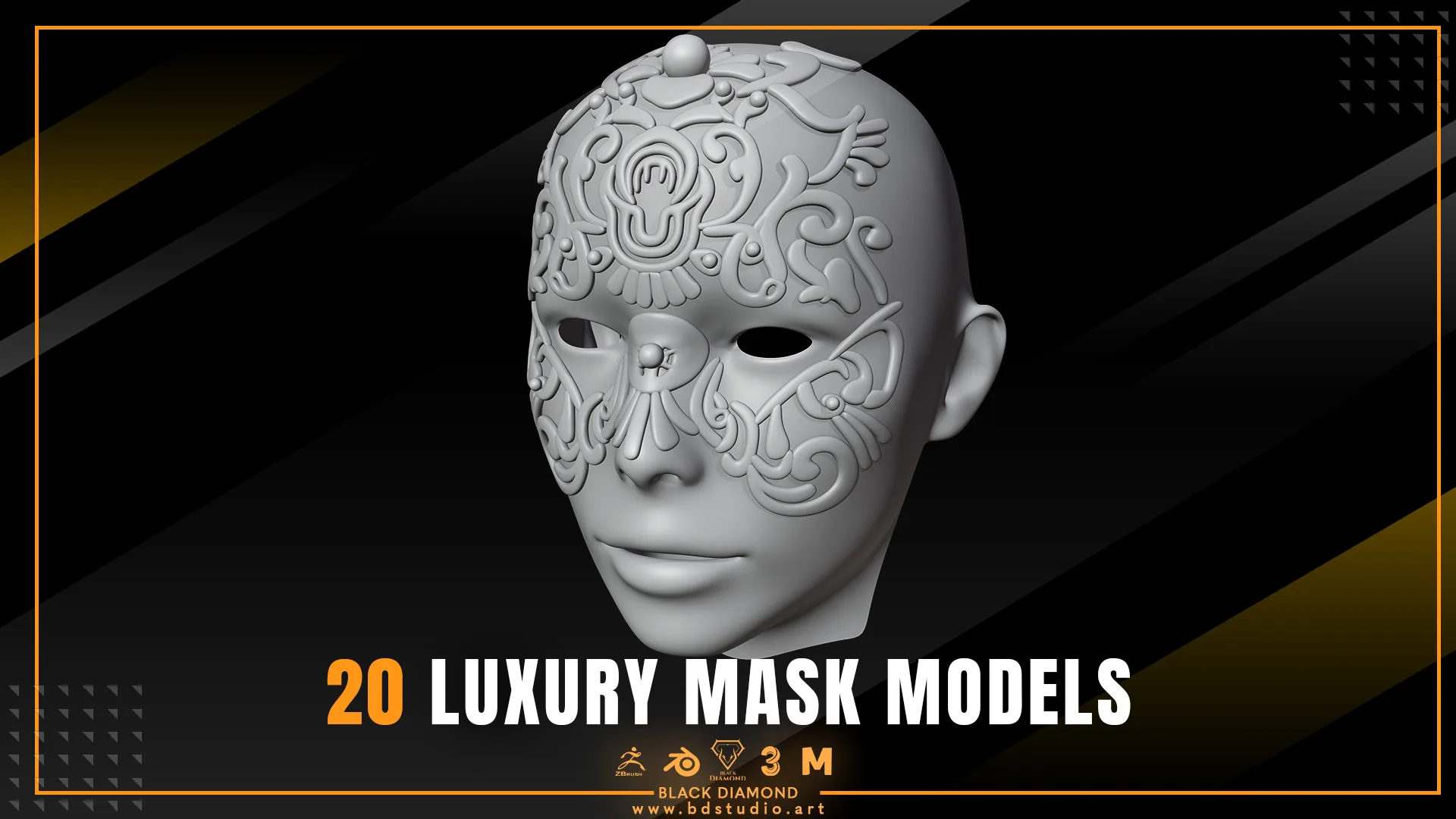 20 Luxury Mask Models ( for all 3d software )