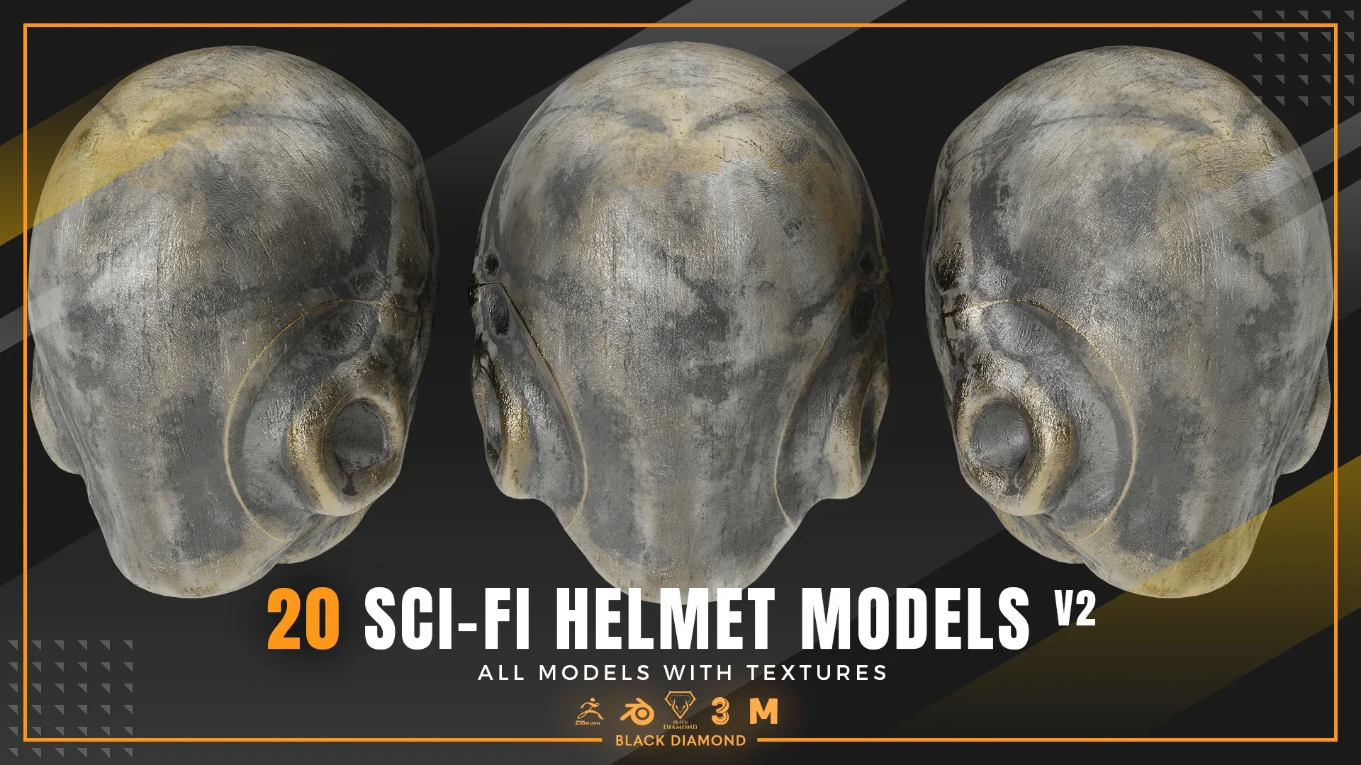 20 Sci Fi Helmet Models with Textures v2 ( For All 3D Software and ready for Game )