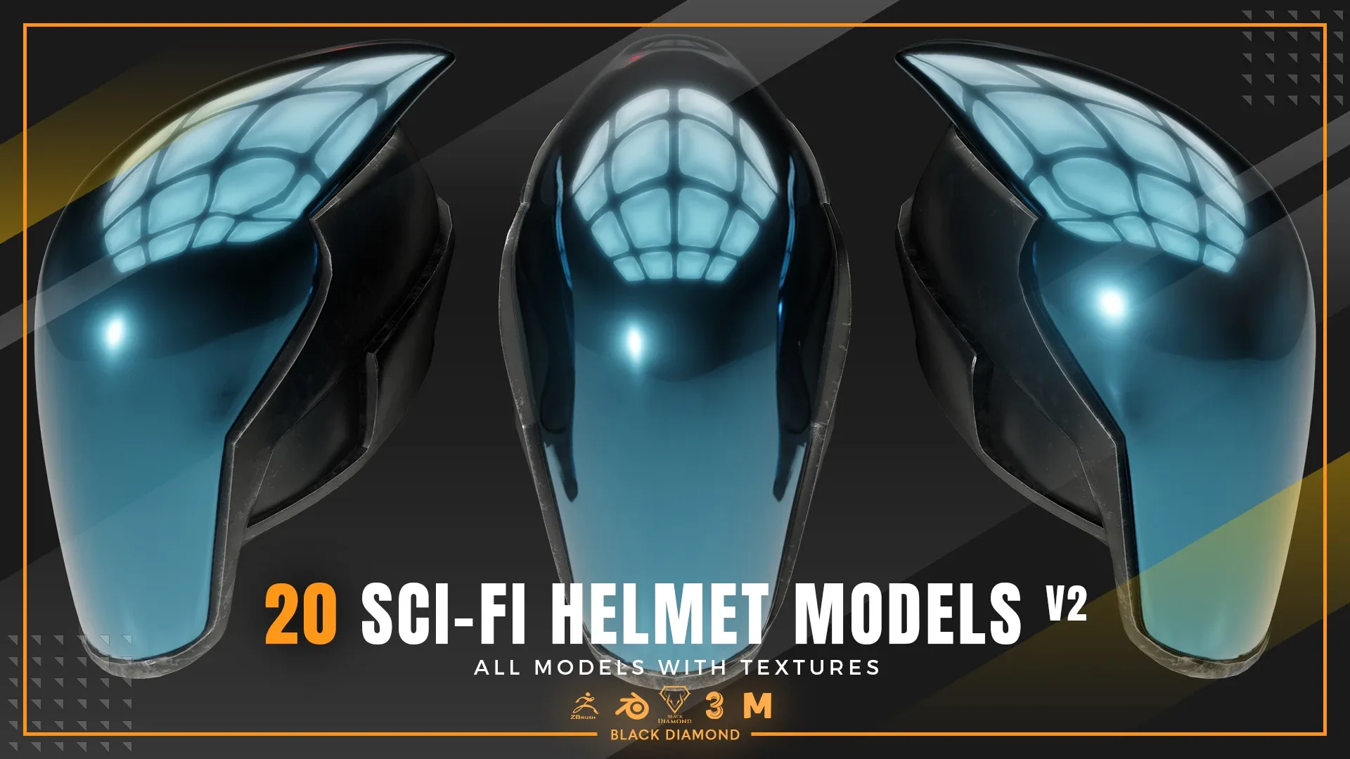 20 Sci Fi Helmet Models with Textures v2 ( For All 3D Software and ready for Game )