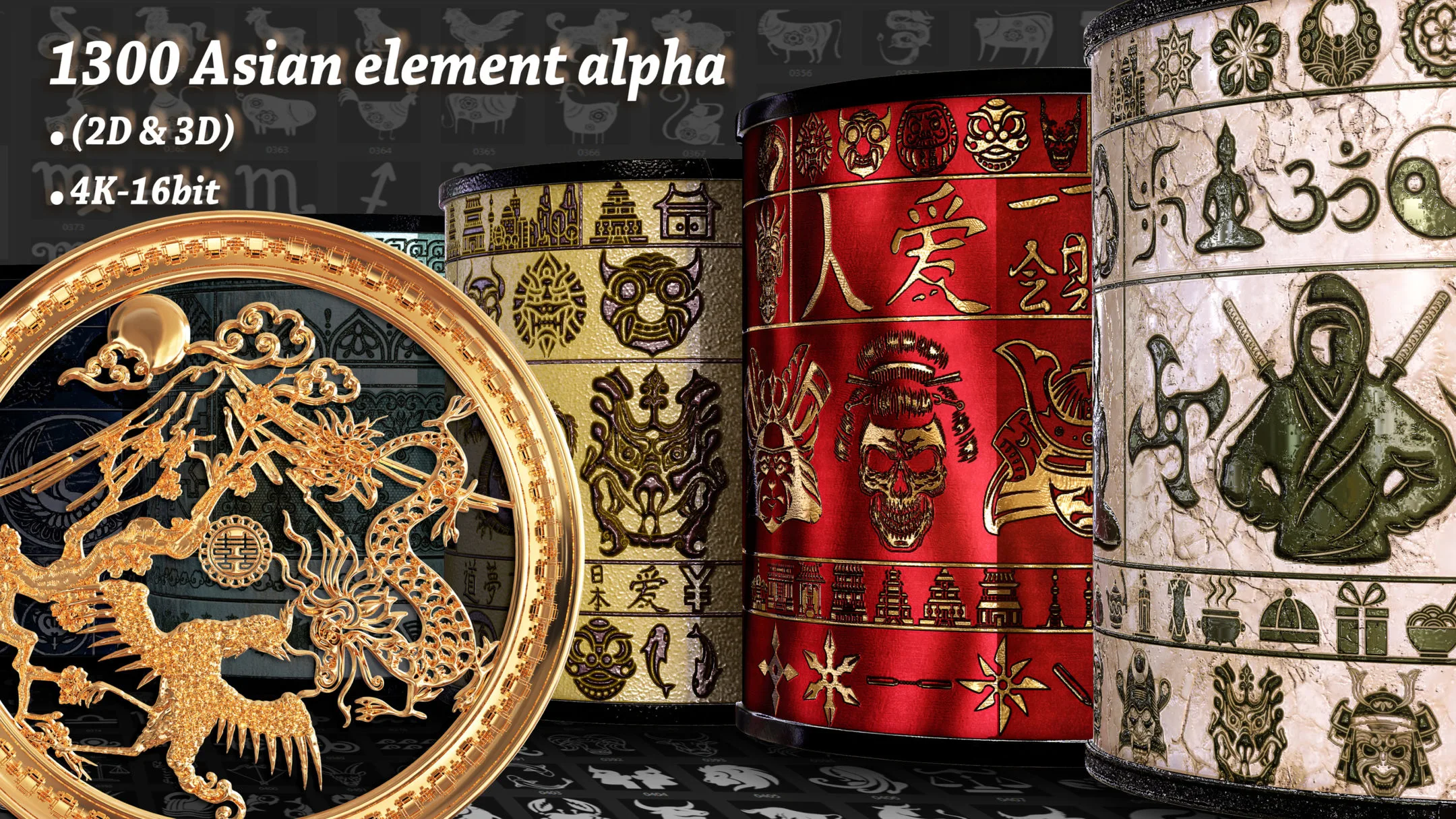 1300 asian element,symbol & pattern alpha