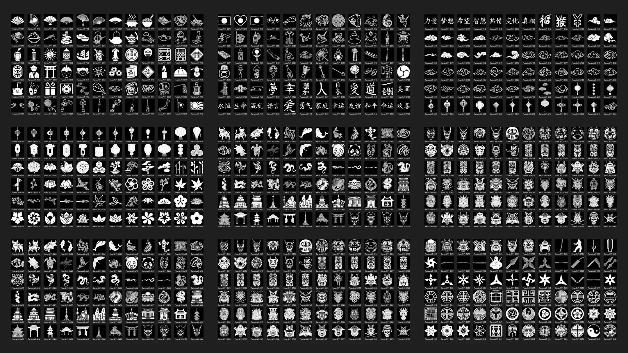 1300 asian element,symbol & pattern alpha