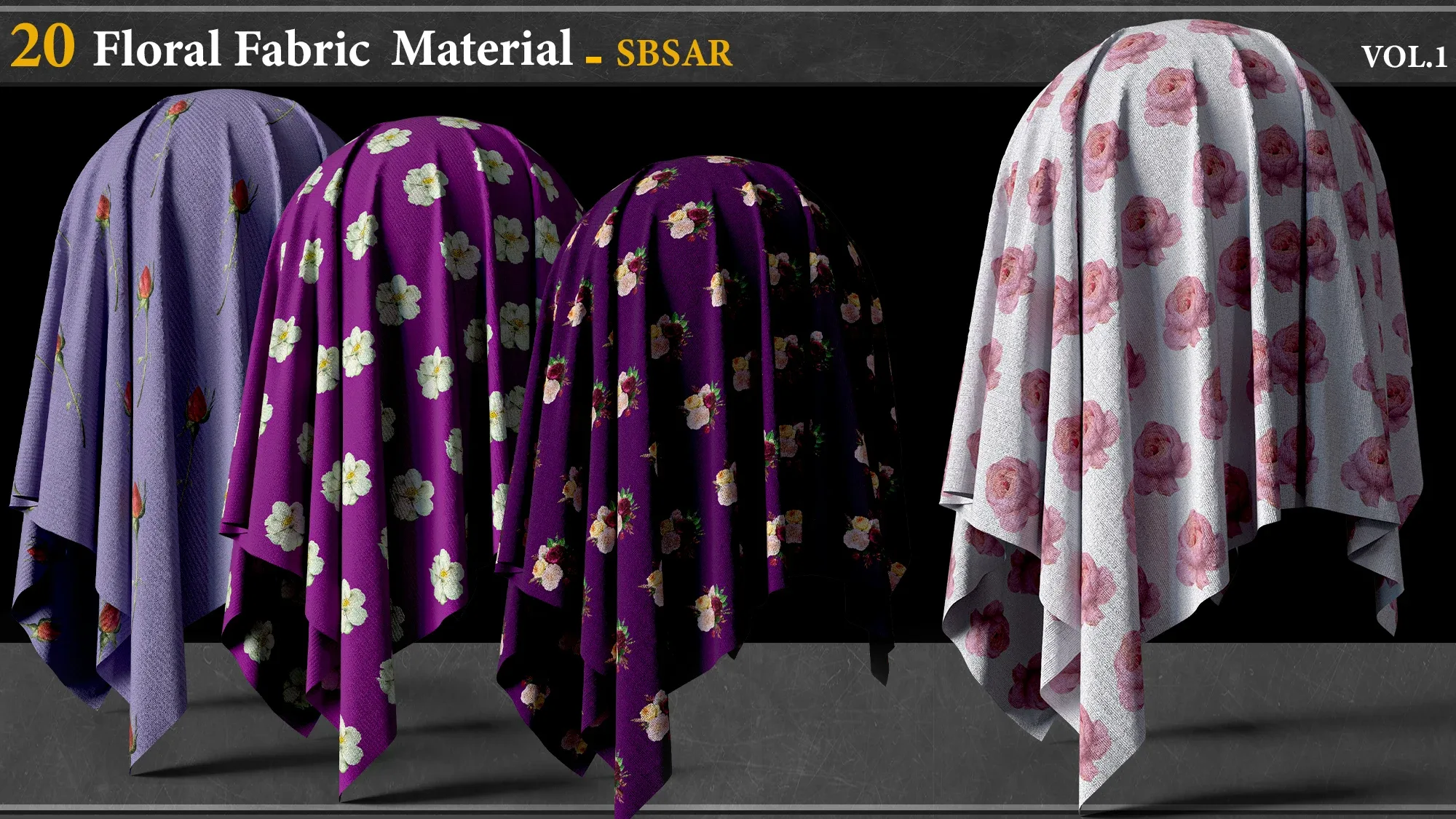 20 Floral Fabric Material_SBSAR vol.1