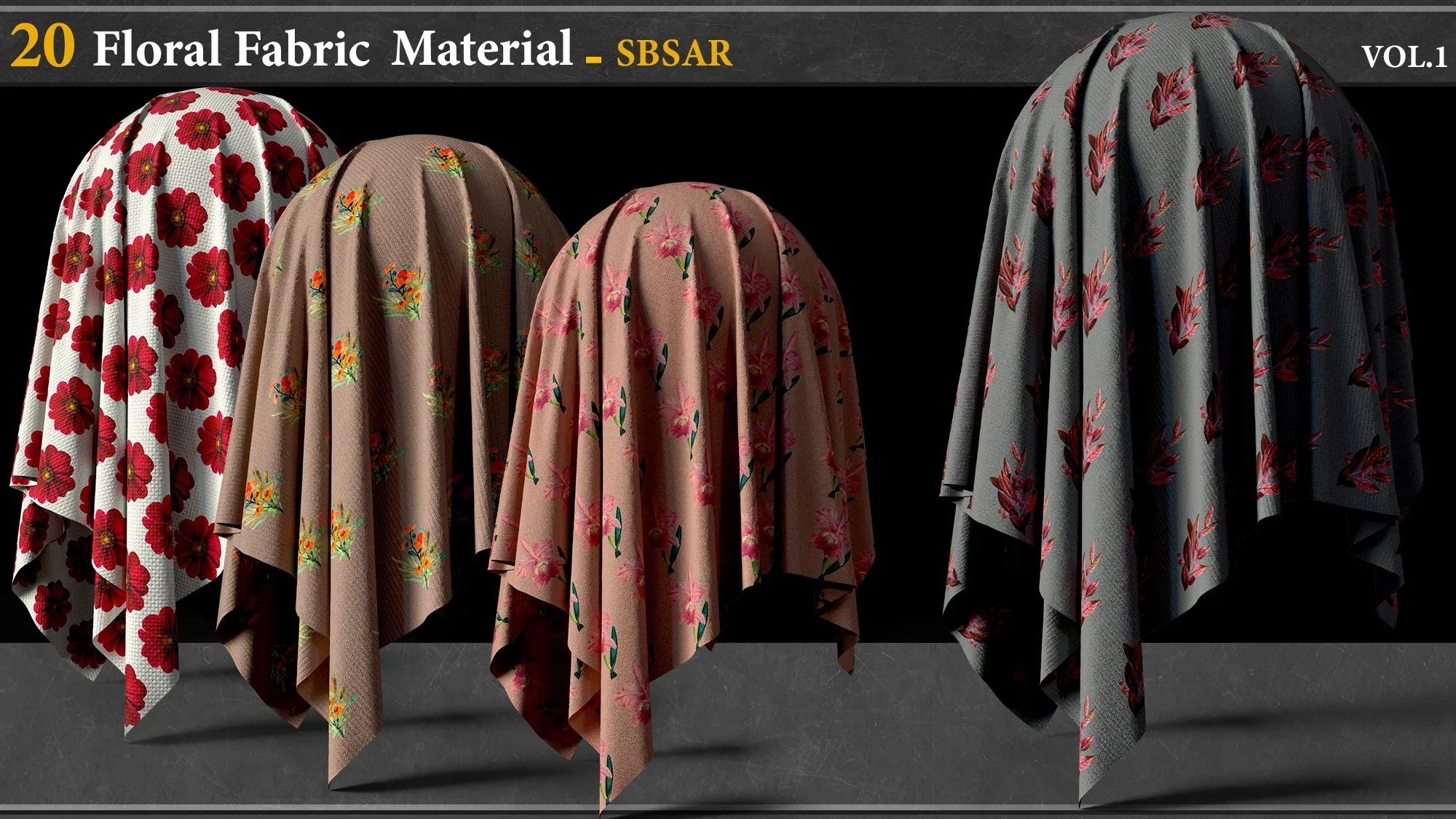 20 Floral Fabric Material_SBSAR vol.1