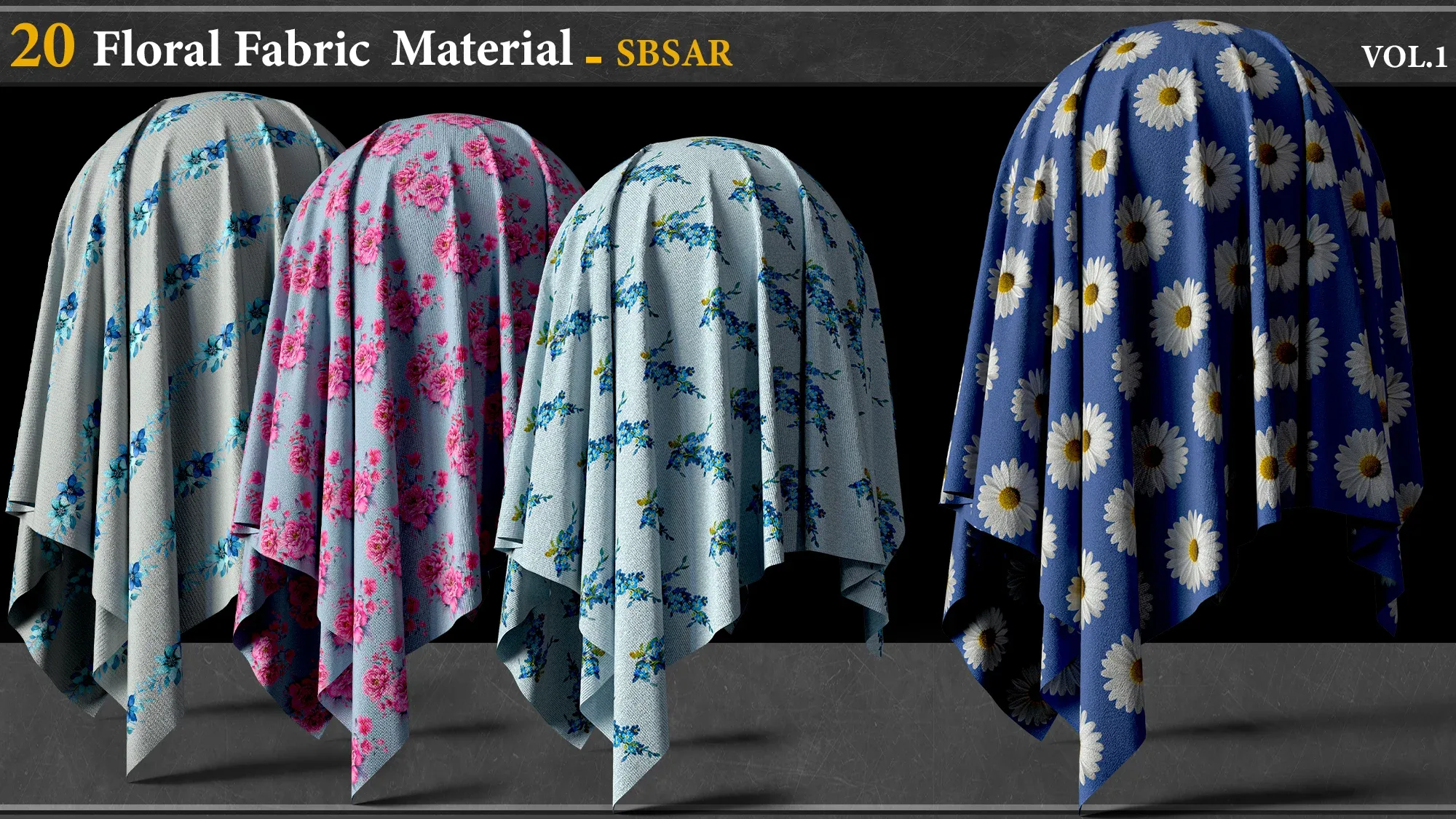 20 Floral Fabric Material_SBSAR vol.1