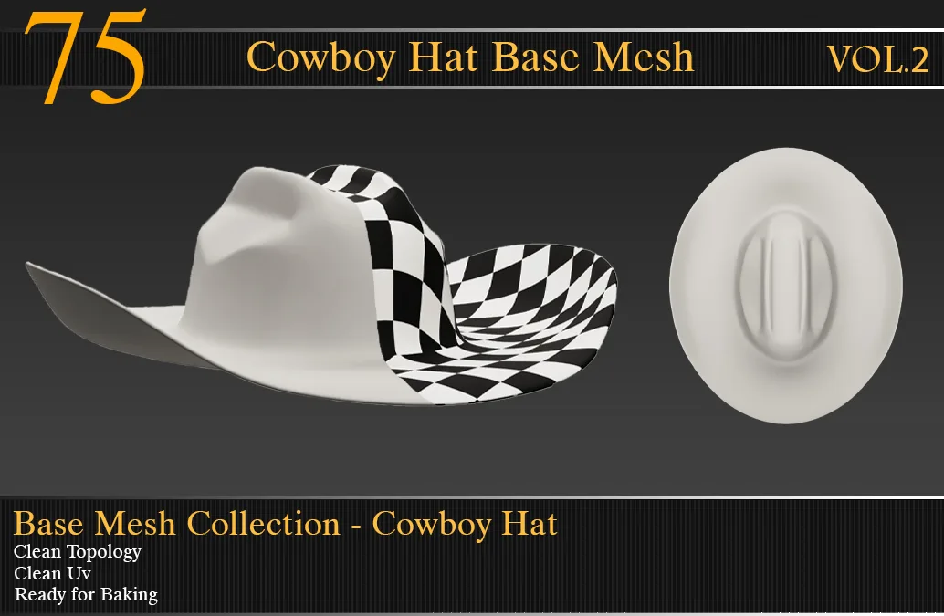 Cowboy Hat Base Mesh Vol_02