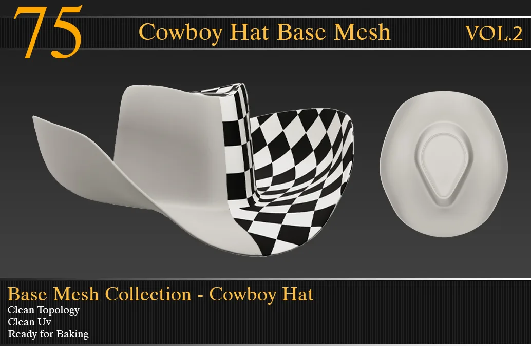 Cowboy Hat Base Mesh Vol_02