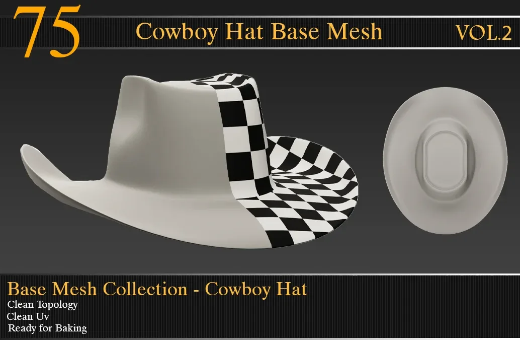 Cowboy Hat Base Mesh Vol_02