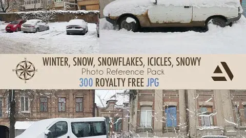 Photo/Textures Reference Pack: Winters, Snow, Snowy Cars, Trees, Snowflakes, icicles, Houses