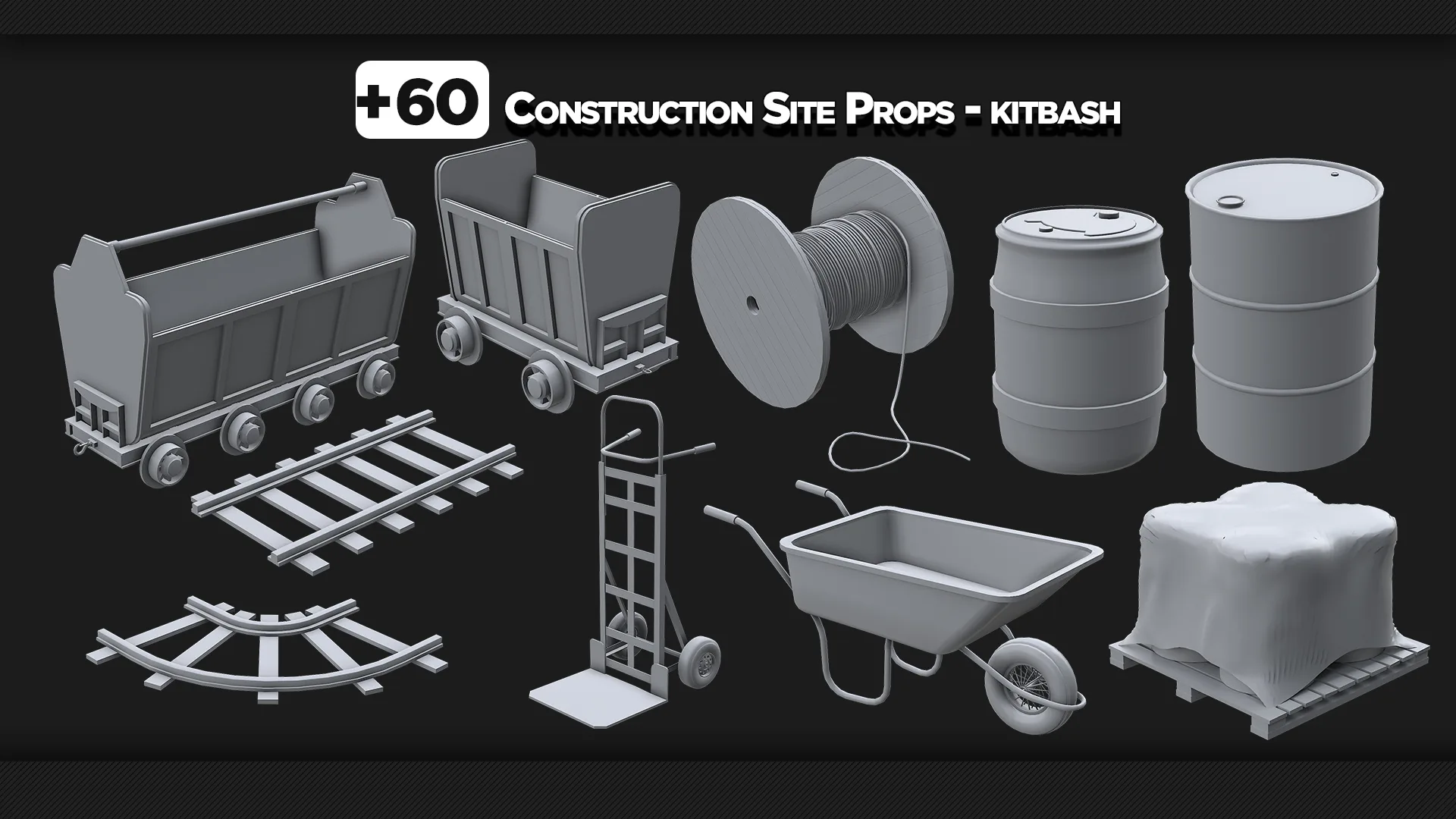 +60 Construction Site Props - KITBASH - VOL 04