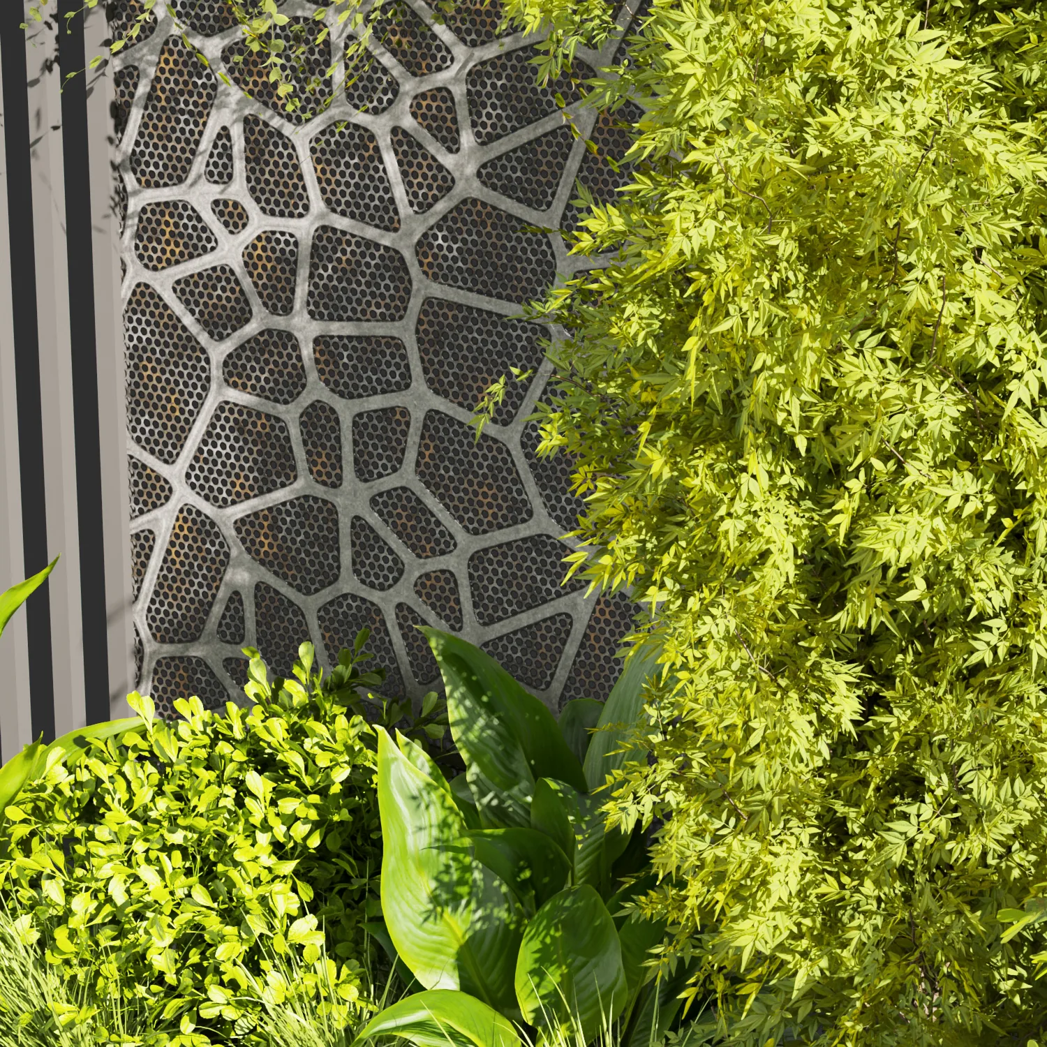 Collection plant vol 379 - Urban environment - wall yard - leaf - bush - ivy - blender - 3dmax - cinema 4d