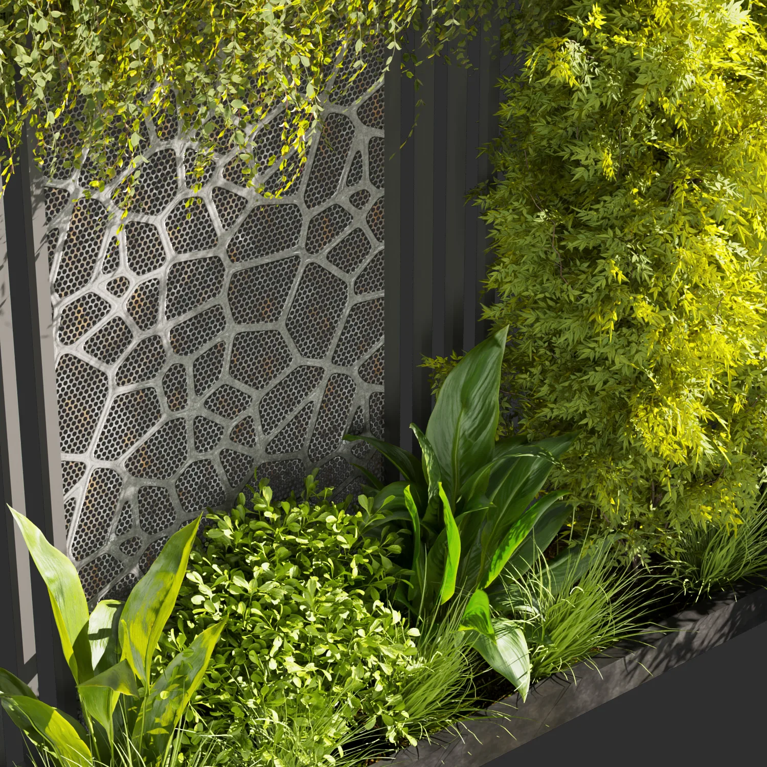 Collection plant vol 379 - Urban environment - wall yard - leaf - bush - ivy - blender - 3dmax - cinema 4d