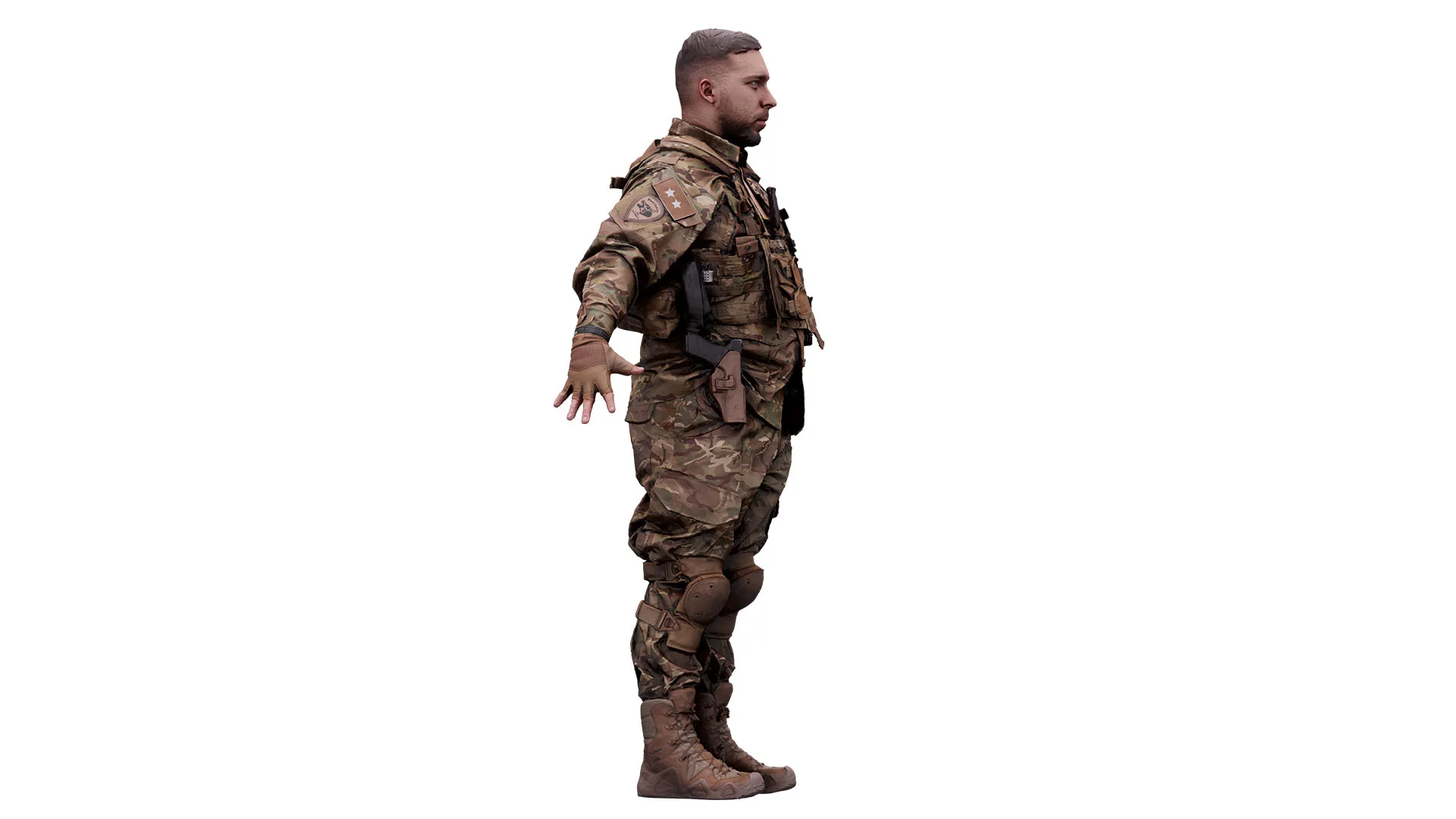 Cleaned A Pose Scan | 3D Model Luis Donovan Army