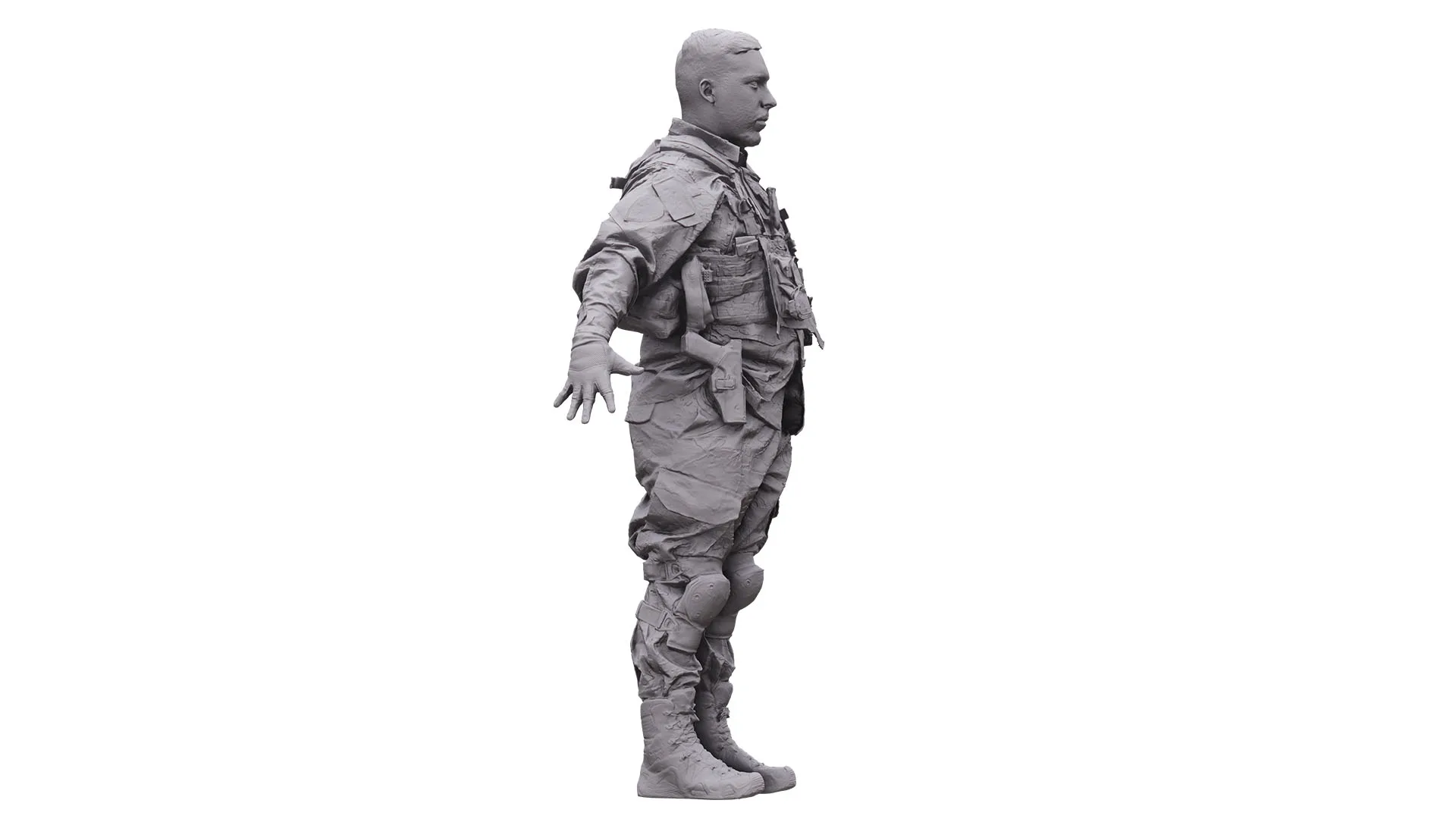 Cleaned A Pose Scan | 3D Model Luis Donovan Army