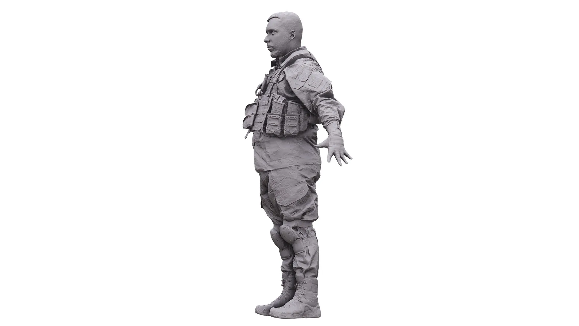 Cleaned A Pose Scan | 3D Model Luis Donovan Army