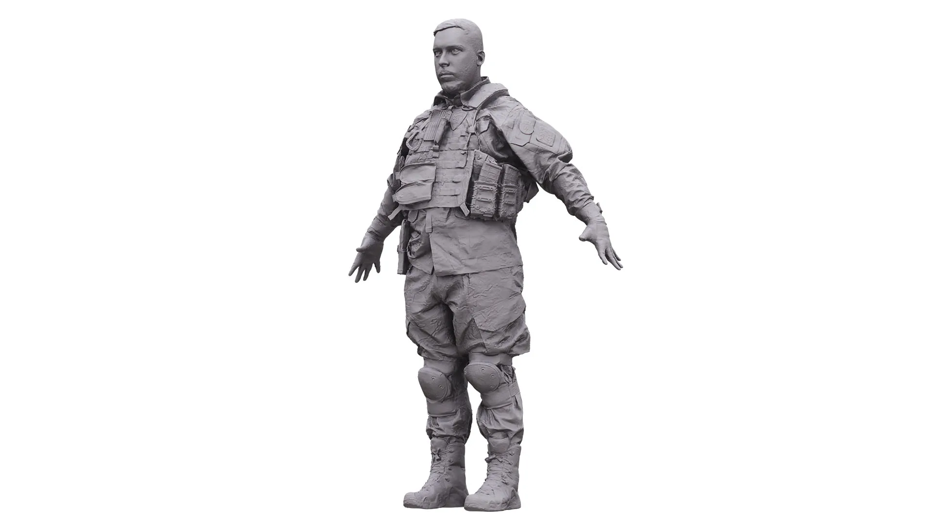 Cleaned A Pose Scan | 3D Model Luis Donovan Army