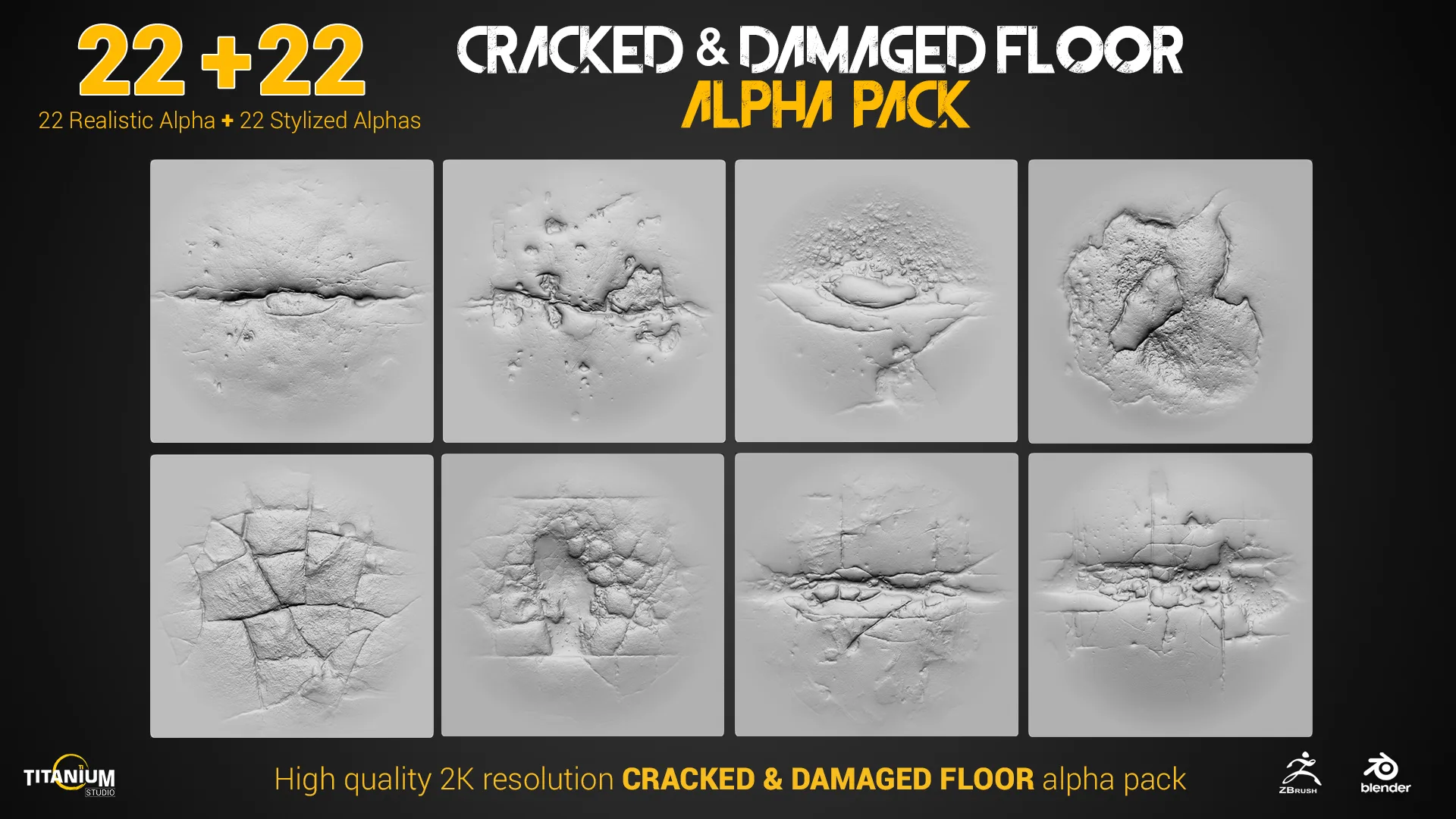 44 Cracked & Damaged Floor Alpha Pack