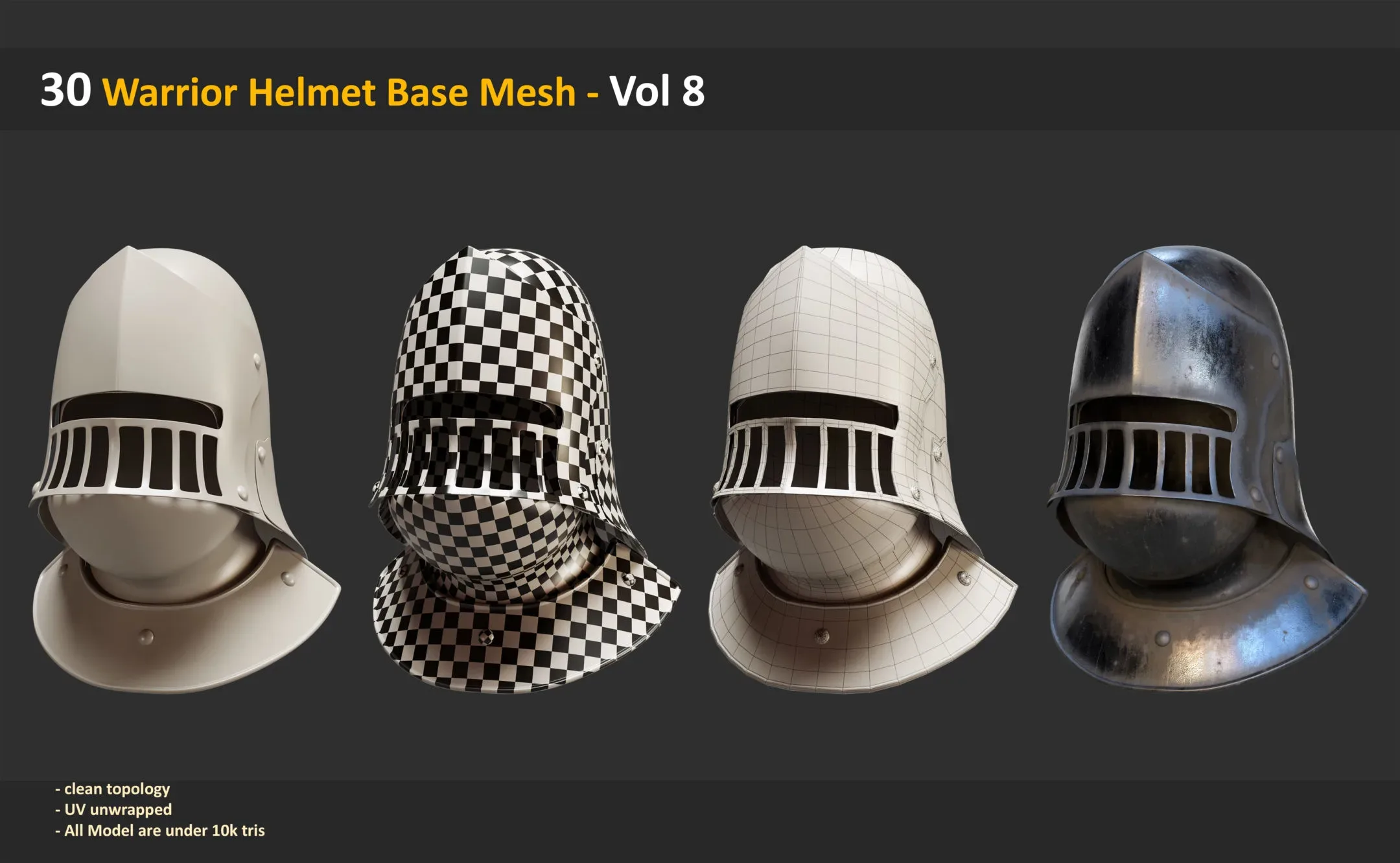 30 Warrior Helmet Base Mesh - Vol 8