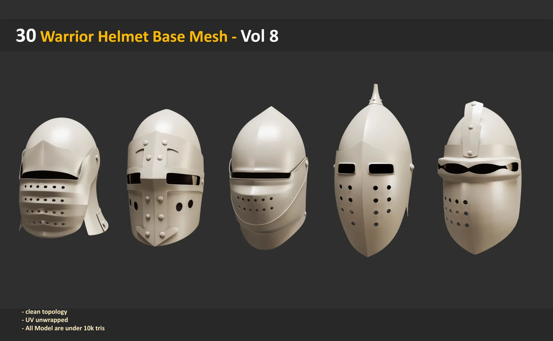 30 Warrior Helmet Base Mesh - Vol 8