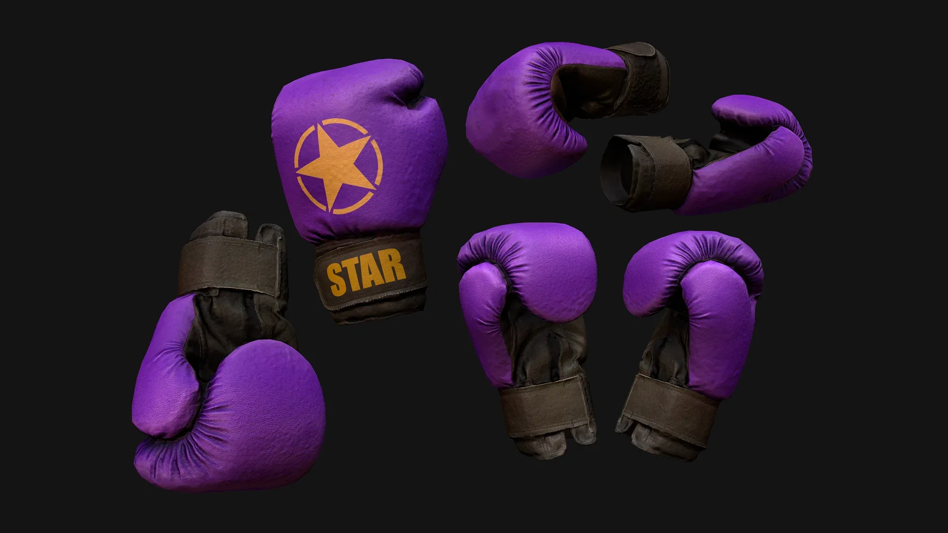 Boxing Gloves Purple Star