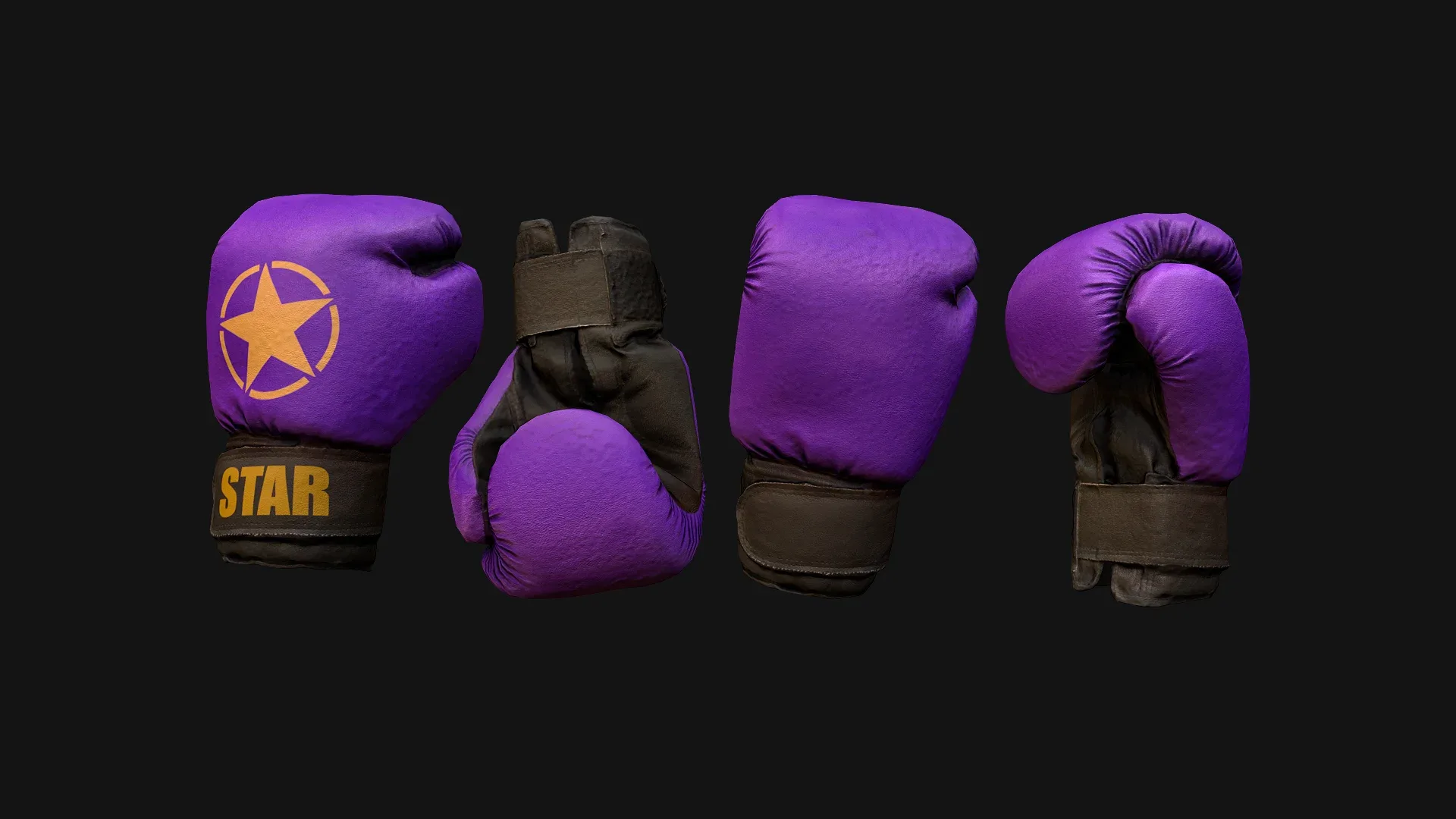 Boxing Gloves Purple Star