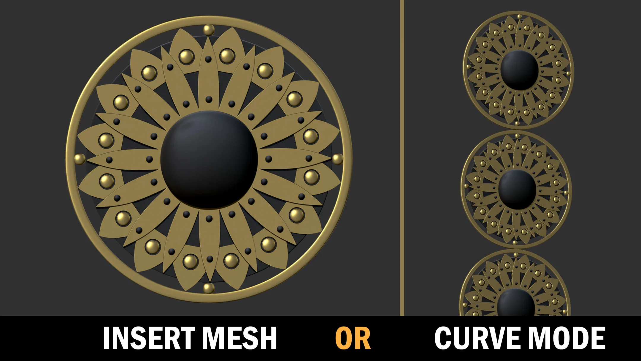 40 Jewels / Ornament Brush - Imm Curve for Zbrush