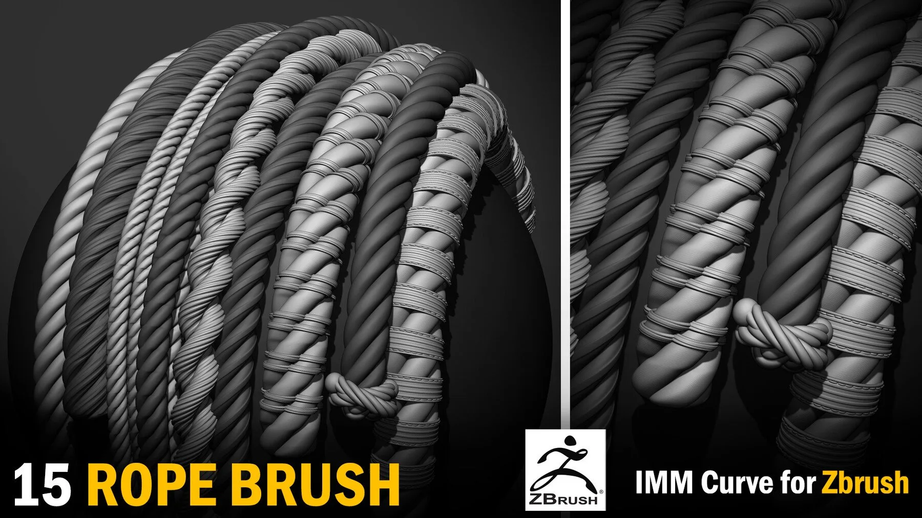 15 IMM Rope Brush for Zbrush