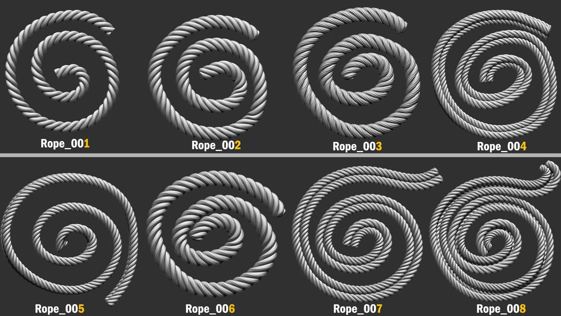 15 IMM Rope Brush for Zbrush