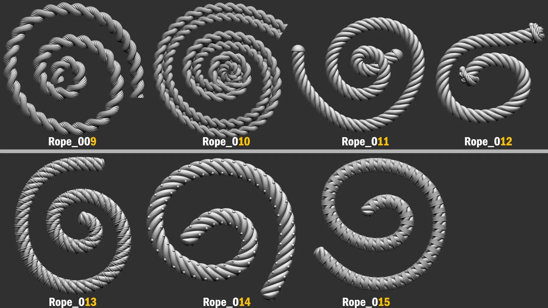 15 IMM Rope Brush for Zbrush