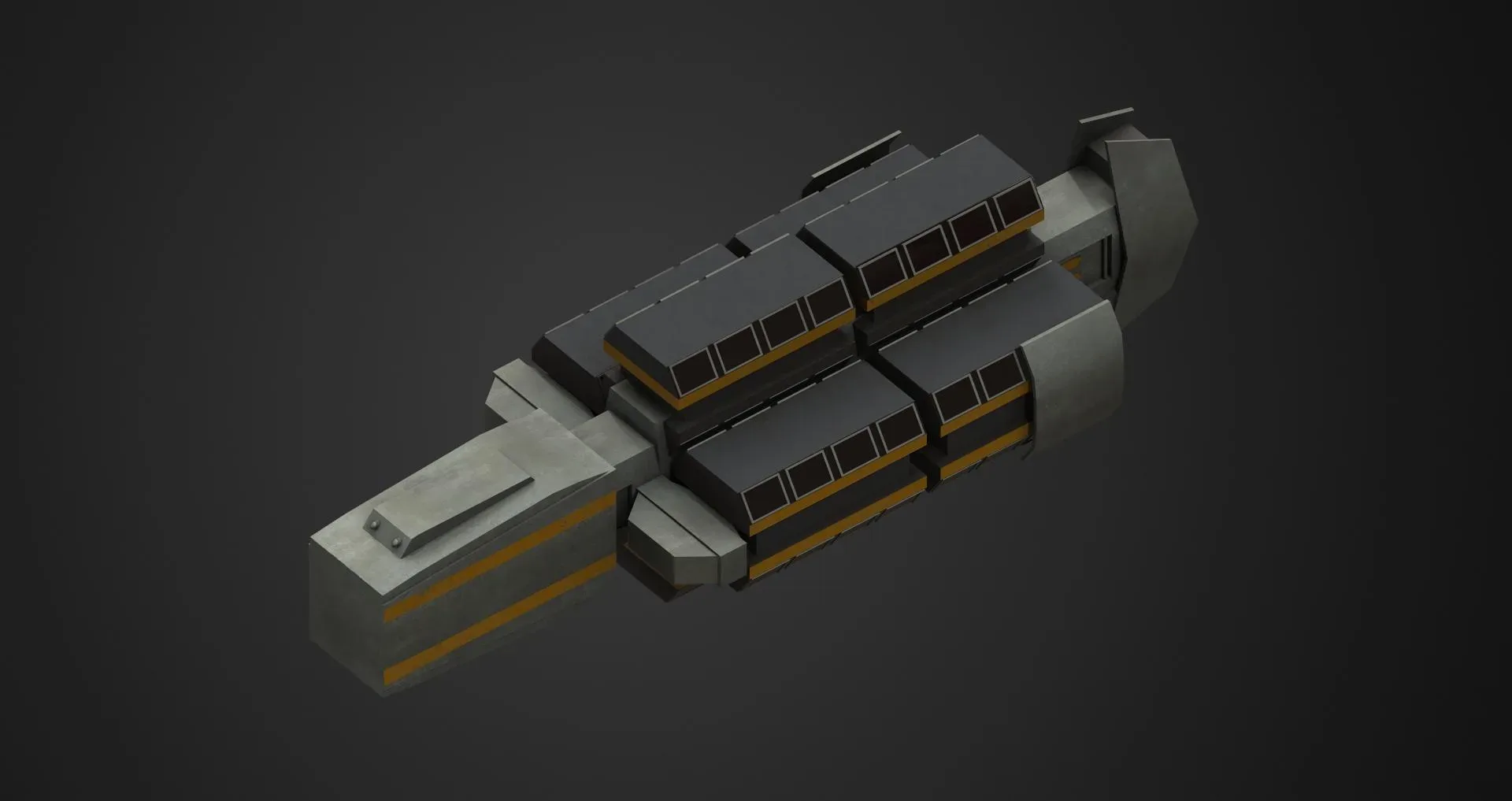 Assassin spaceship low-poly