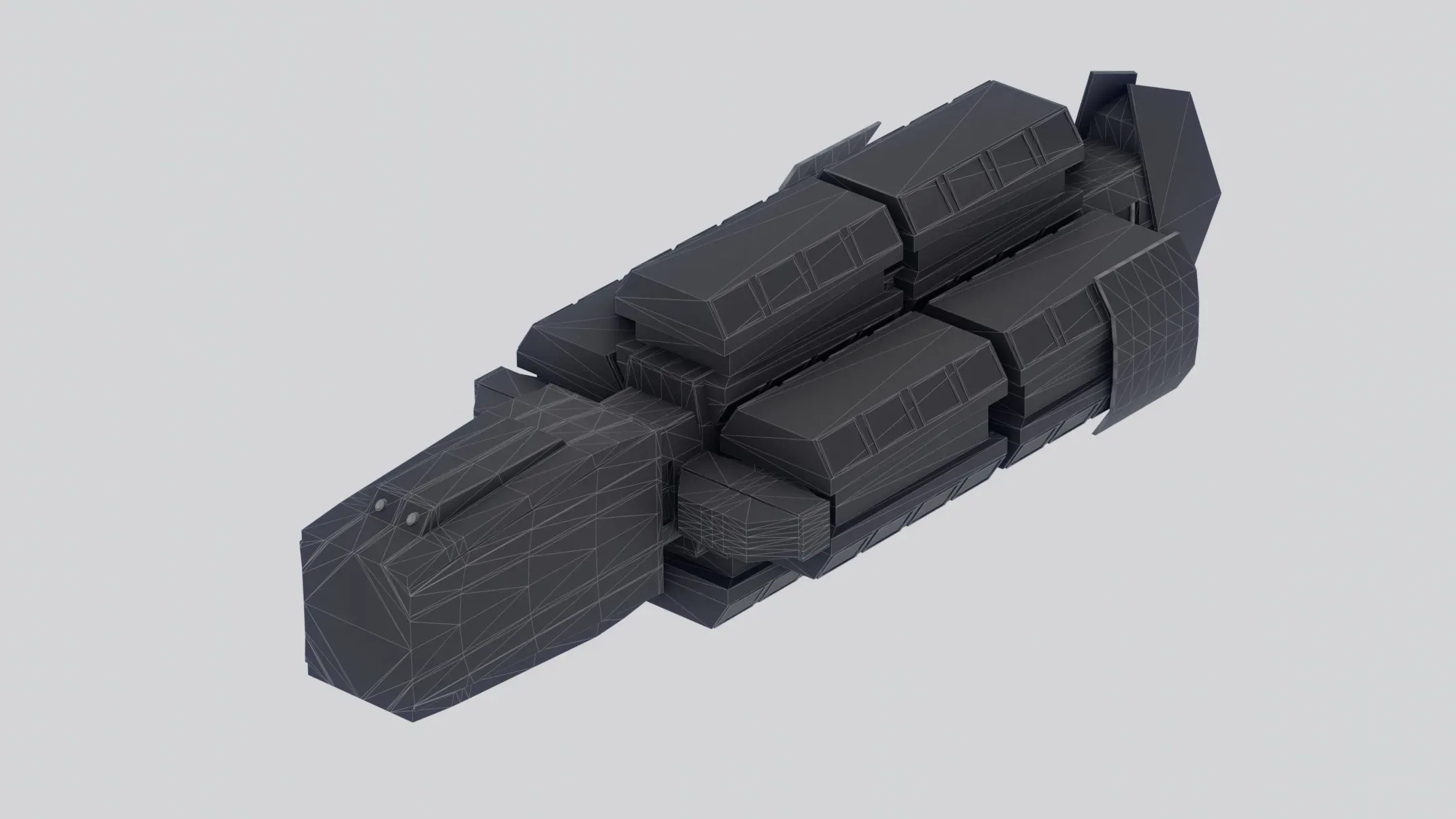 Assassin spaceship low-poly