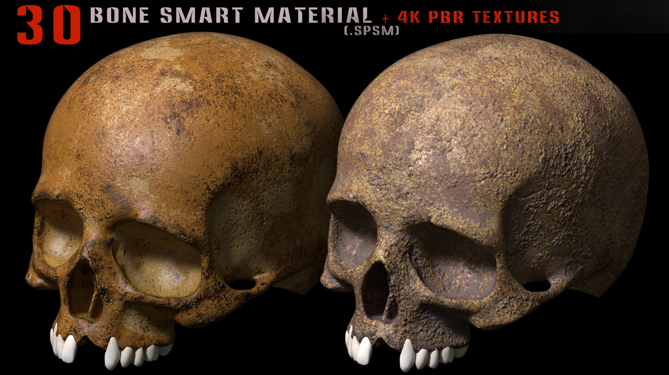 30 Bone smart material + 4k PBR textures - Vol 8