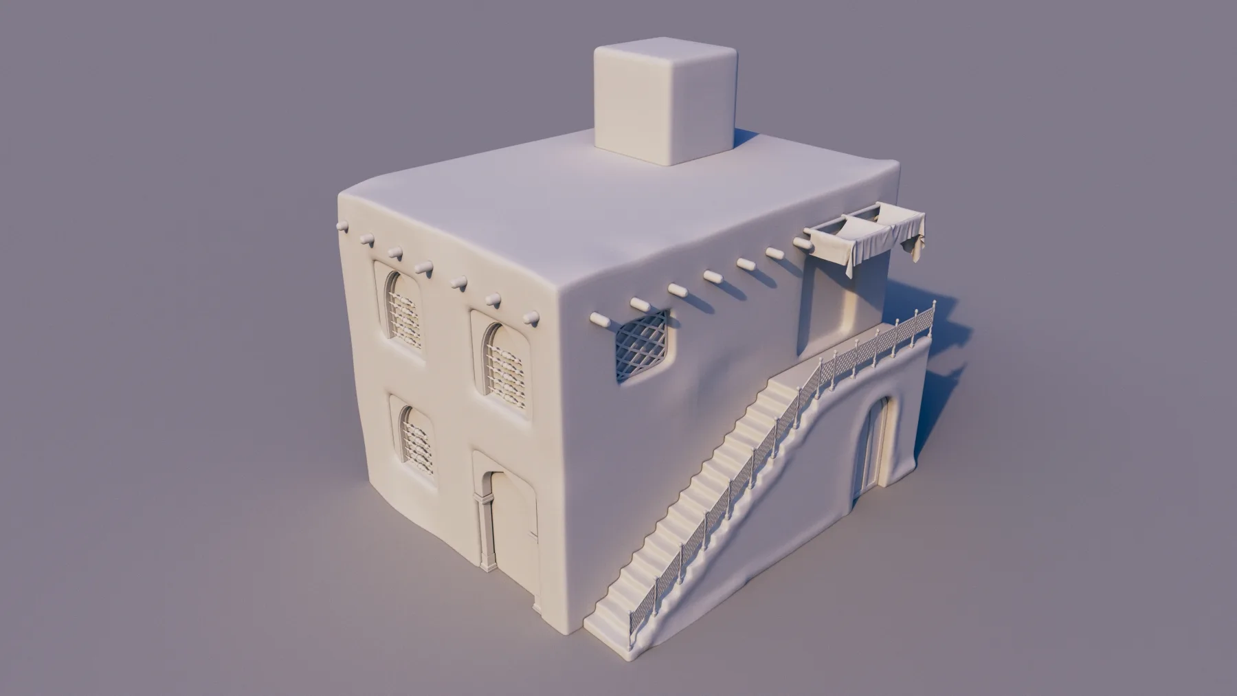 10 Models of Arabic houses and36 models of middle Eastern object Low-poly 3D model