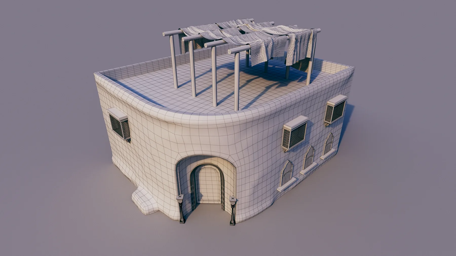 10 Models of Arabic houses and36 models of middle Eastern object Low-poly 3D model