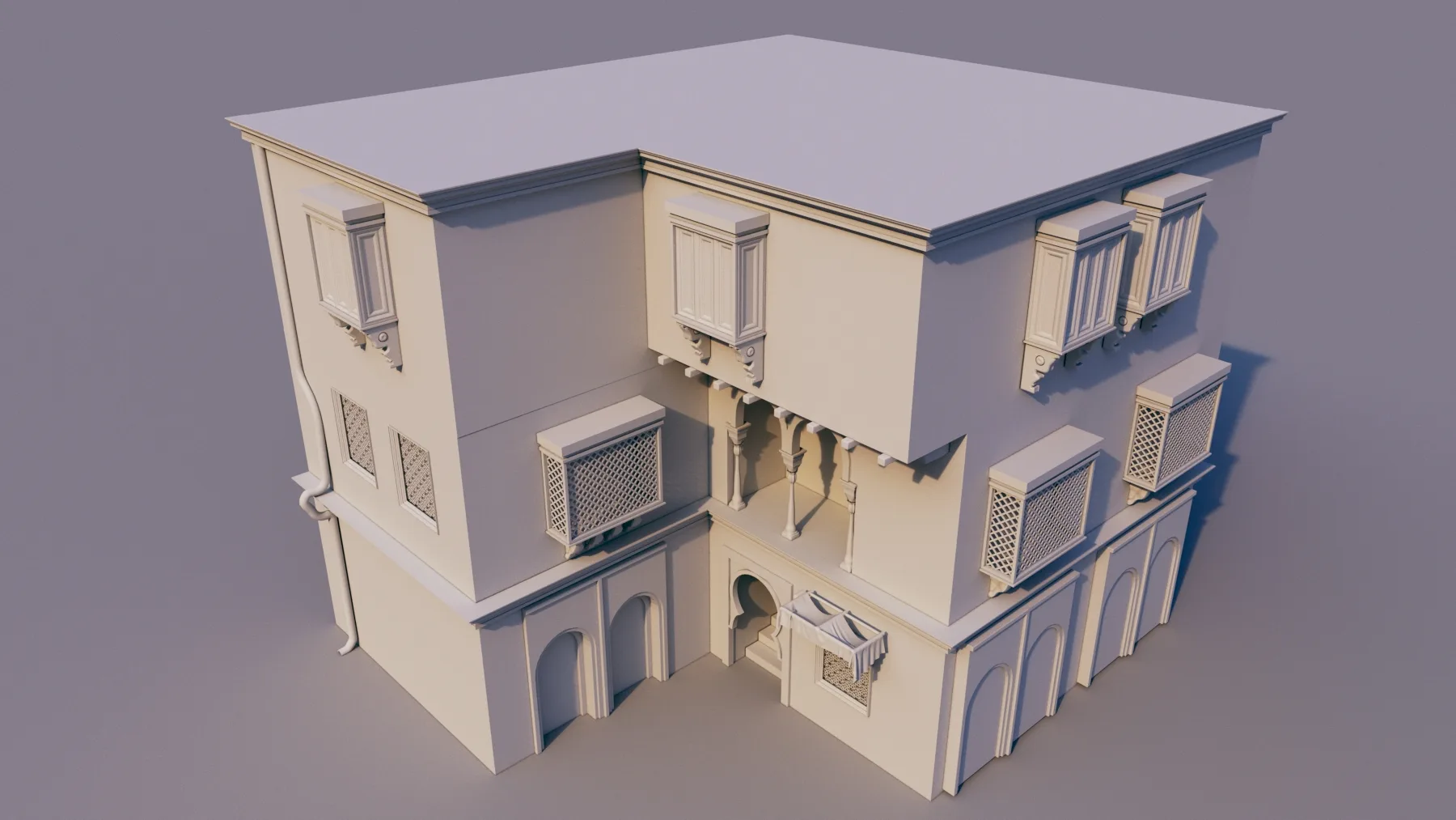 10 Models of Arabic houses and36 models of middle Eastern object Low-poly 3D model