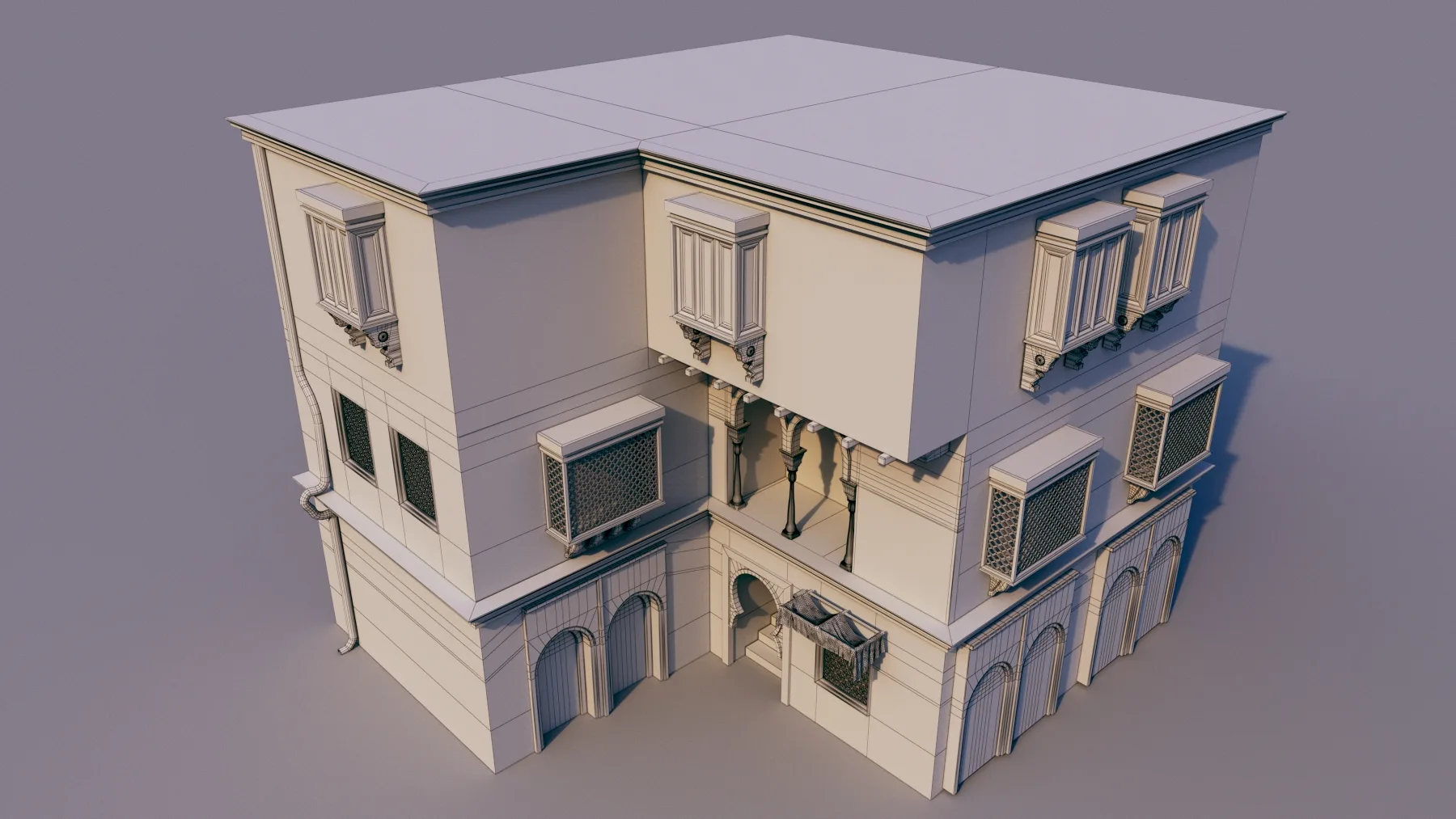 10 Models of Arabic houses and36 models of middle Eastern object Low-poly 3D model