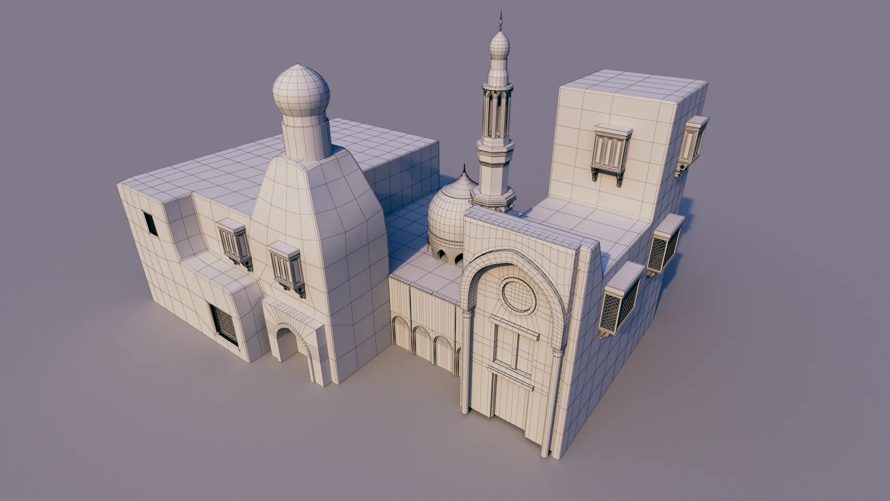 10 Models of Arabic houses and36 models of middle Eastern object Low-poly 3D model