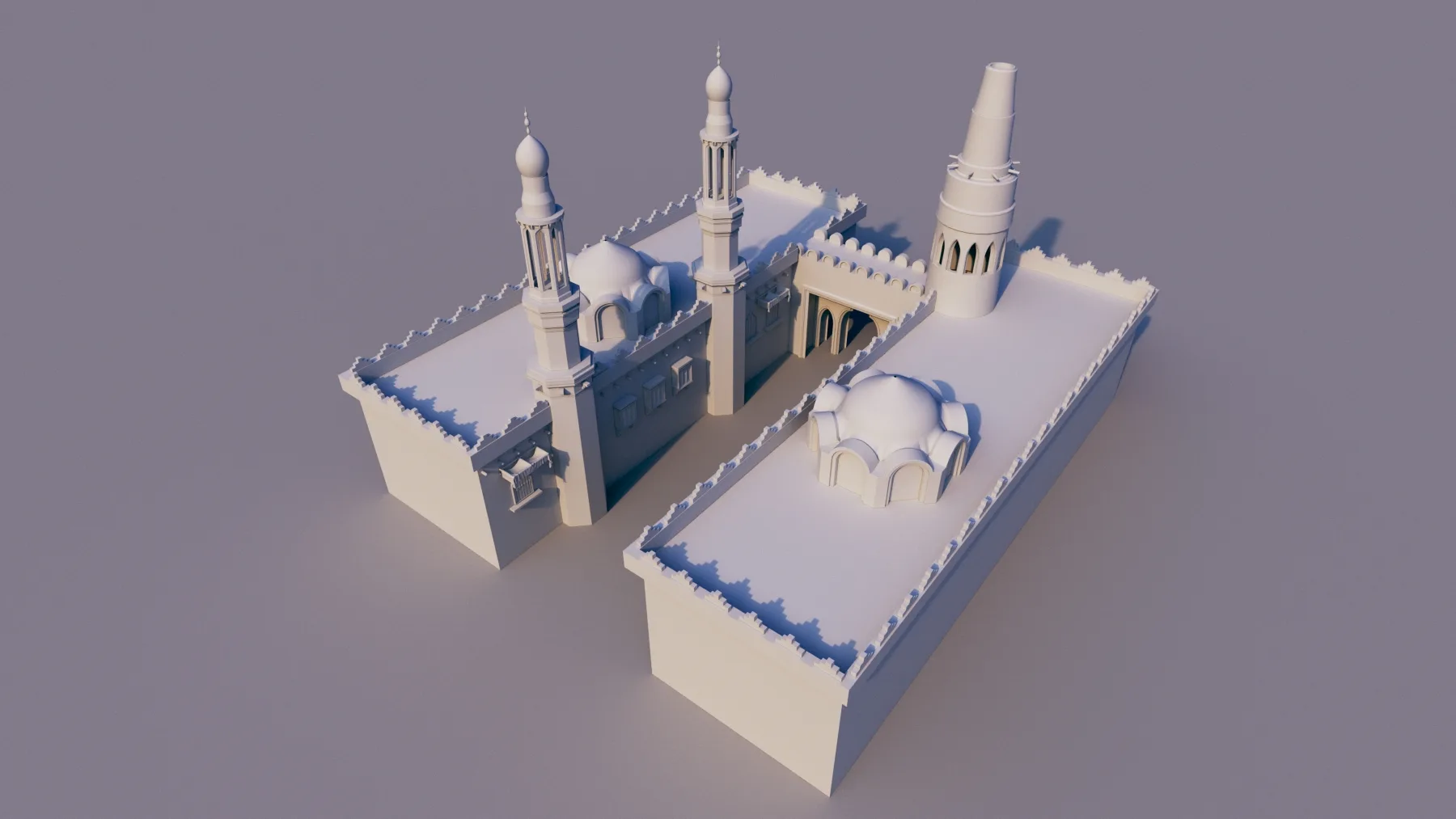 10 Models of Arabic houses and36 models of middle Eastern object Low-poly 3D model