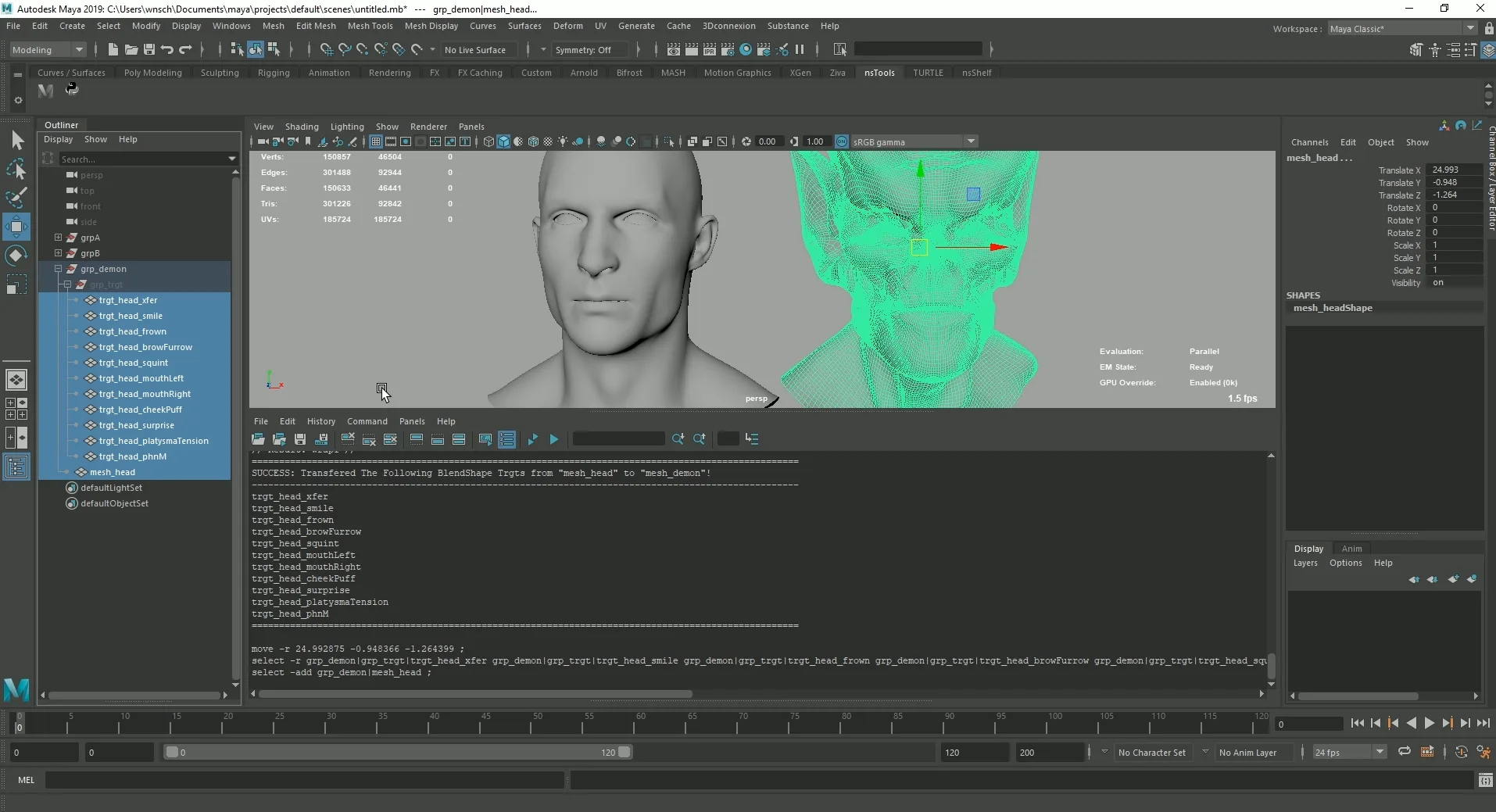 Automatic BlendShape Transfer to Different Topology