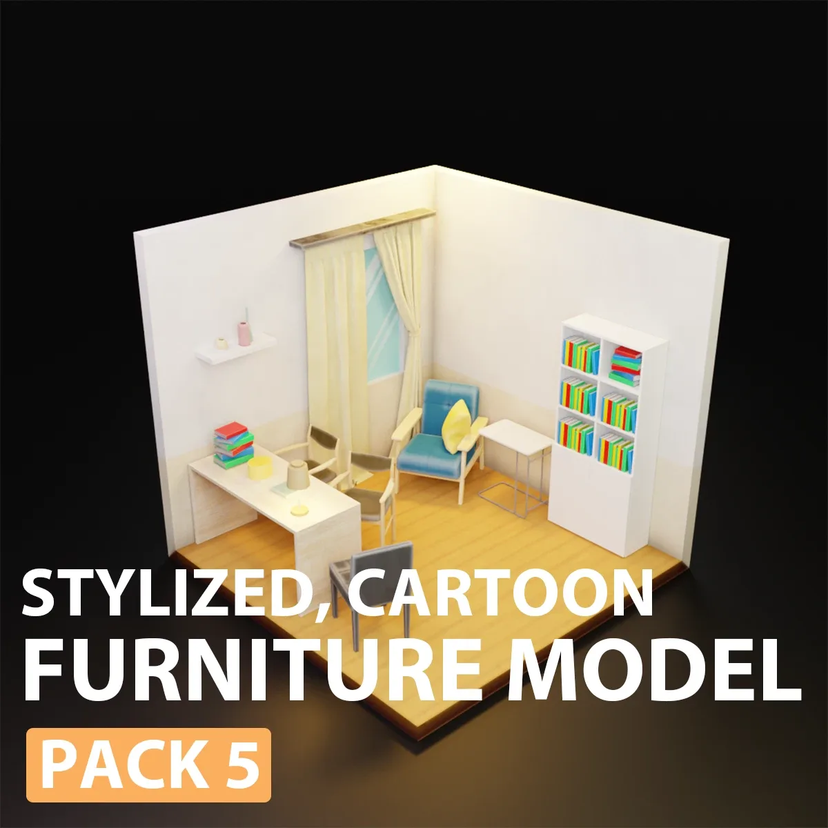 stylized, cartoon, furniture model pack