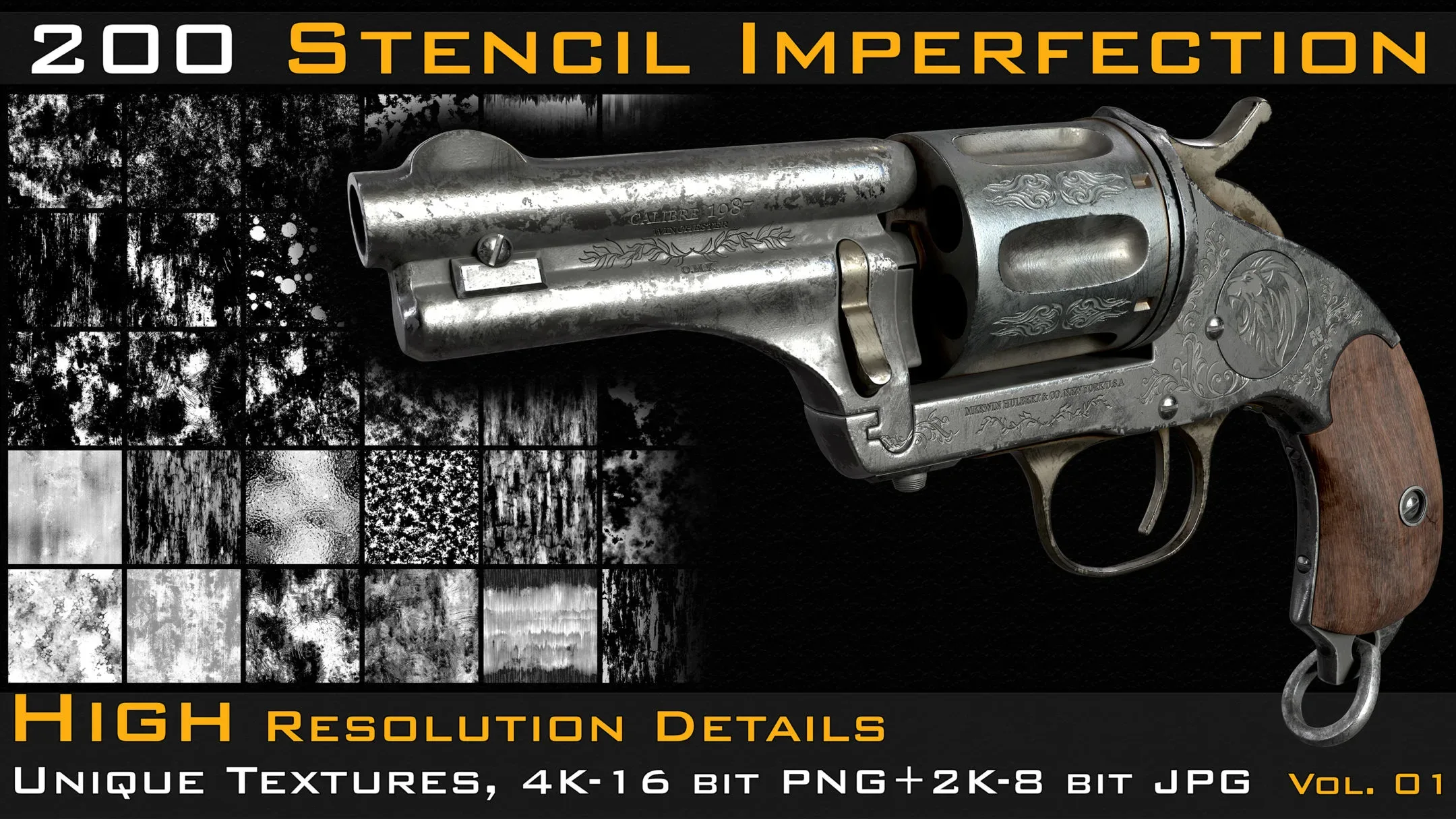 ULTRA PACK- 200 Stencil Imperfection (4K- 16bit & 2K- 8bit )- VOL 1