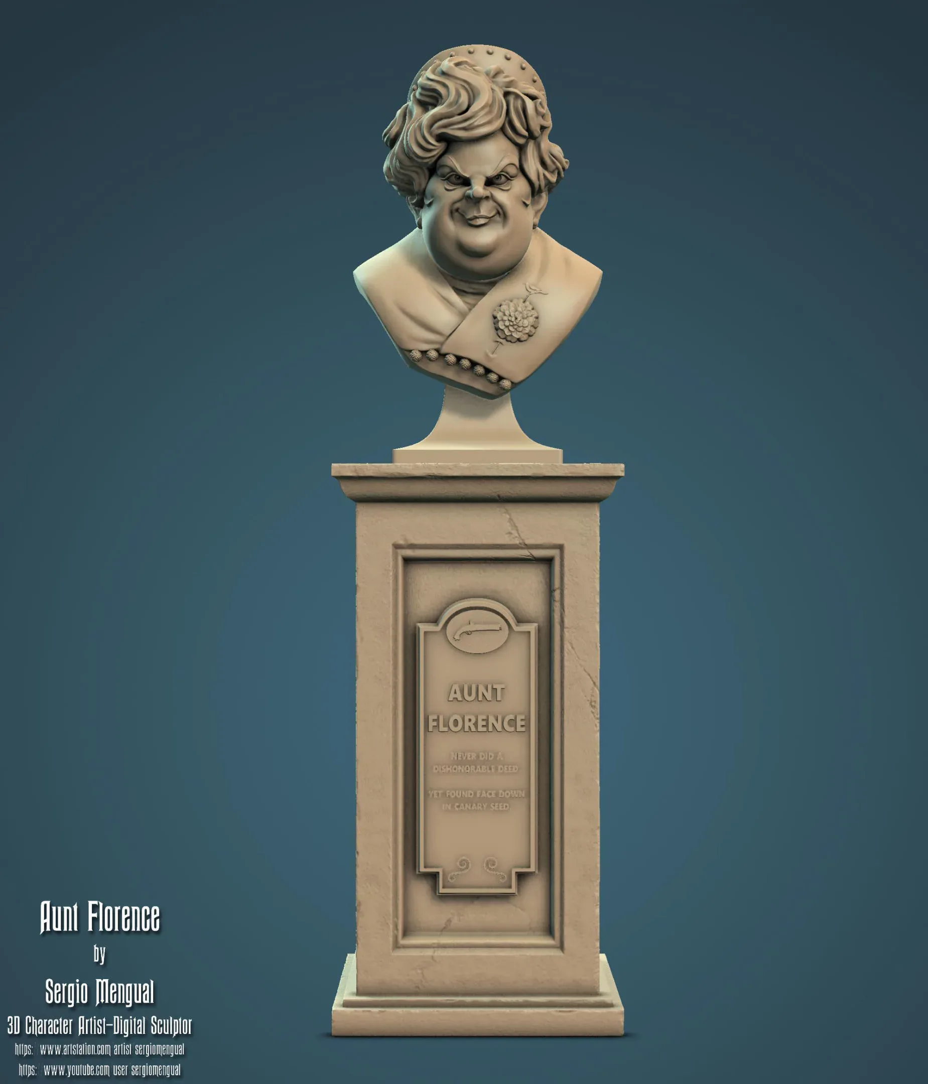 Haunted Mansion Aunt Florence 3D Printable Bust 3D print model